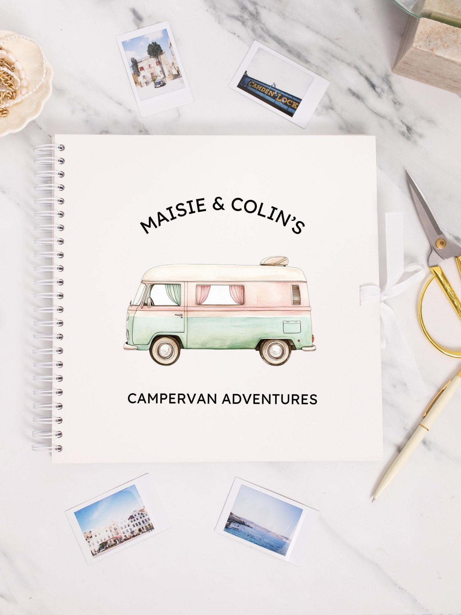 Personalised Campervan Travel Journal Scrapbook, Adventure Journal, Travel Gift, Motorhome Gifts, Campervan Scrapbook, Travel Journal Book - Jessica Hollie Gifts