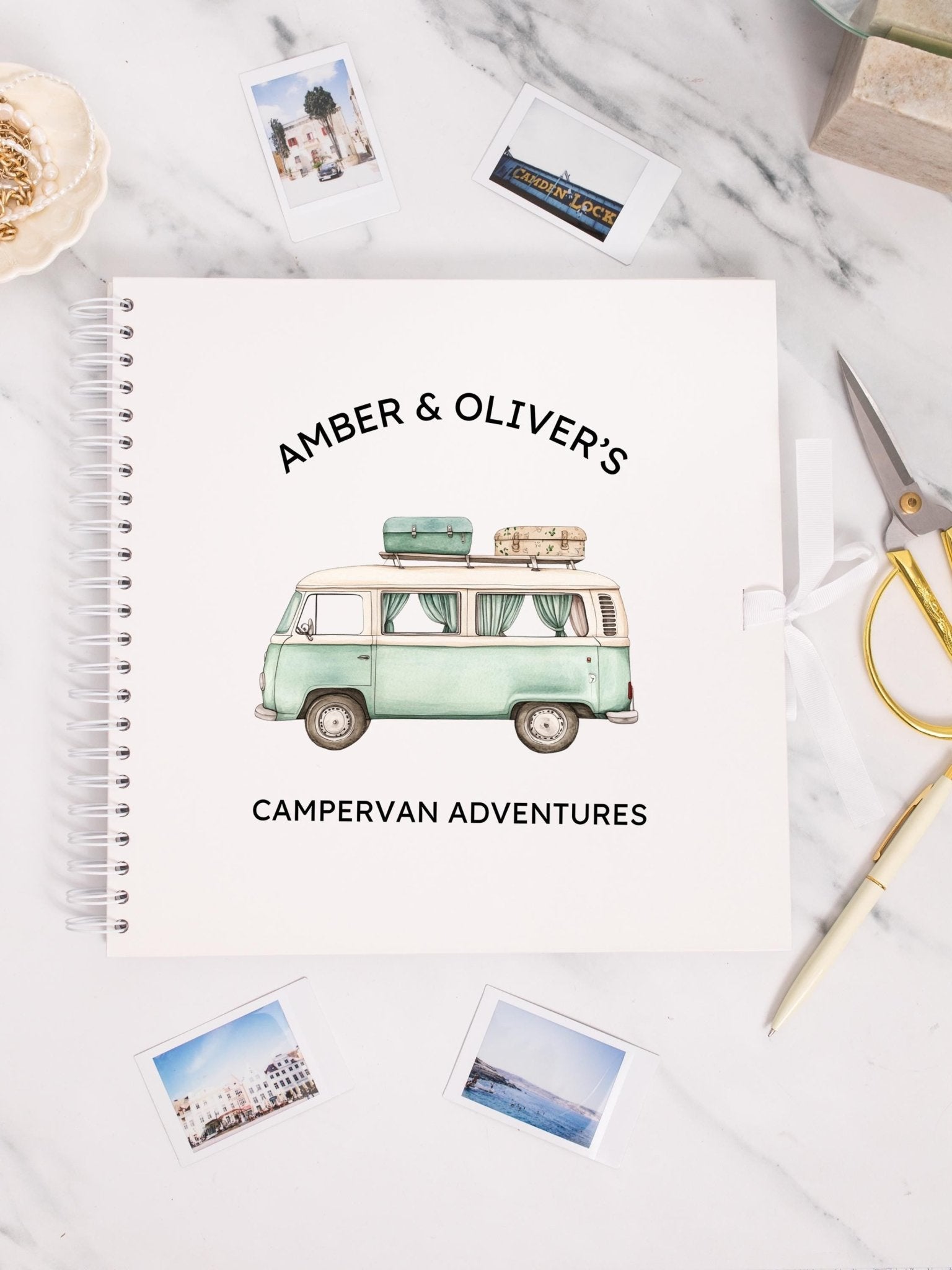 Personalised Campervan Travel Journal Scrapbook, Adventure Journal, Travel Gift, Motorhome Gifts, Campervan Scrapbook, Travel Journal Book - Jessica Hollie Gifts