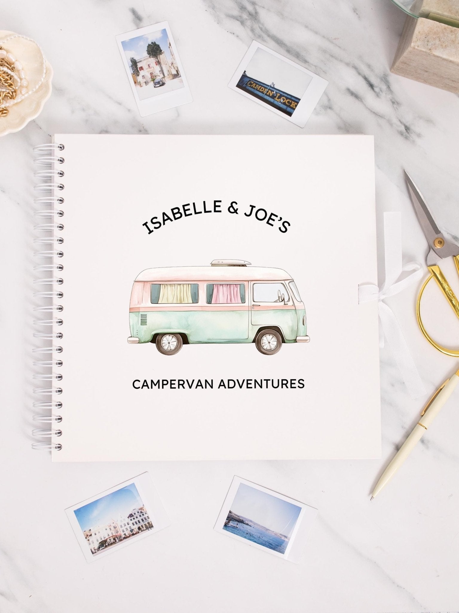 Personalised Campervan Travel Journal Scrapbook, Adventure Journal, Travel Gift, Motorhome Gifts, Campervan Scrapbook, Travel Journal Book - Jessica Hollie Gifts