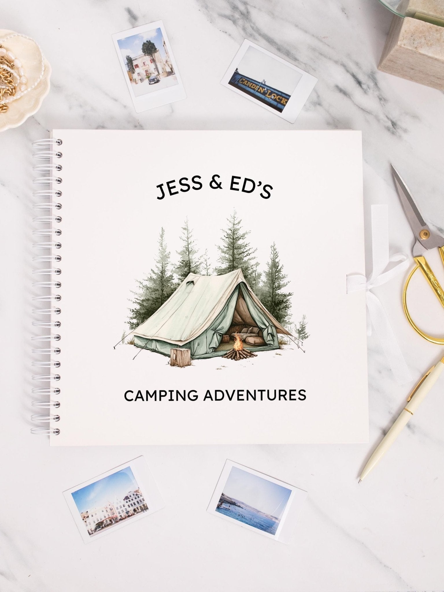 Personalised Camping Travel Journal Scrapbook, Adventure Journal, Travel Gift, Camping Gifts, Campervan Scrapbook, Travel Journal Book - Jessica Hollie Gifts