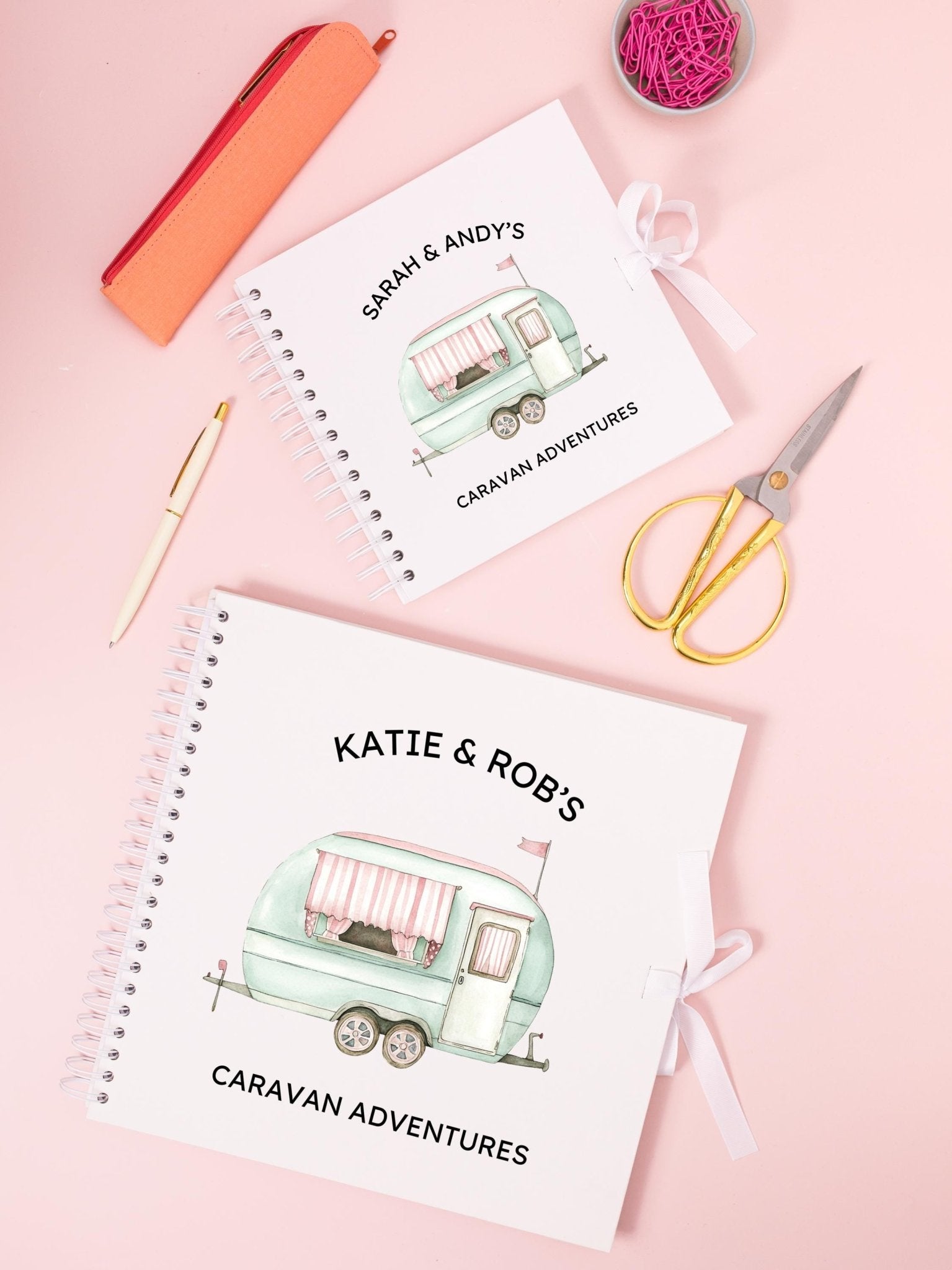 Personalised Caravan Travel Journal Scrapbook, Adventure Journal, Travel Gift, Campervan Gifts, Campervan Scrapbook, Travel Journal Book - Jessica Hollie Gifts