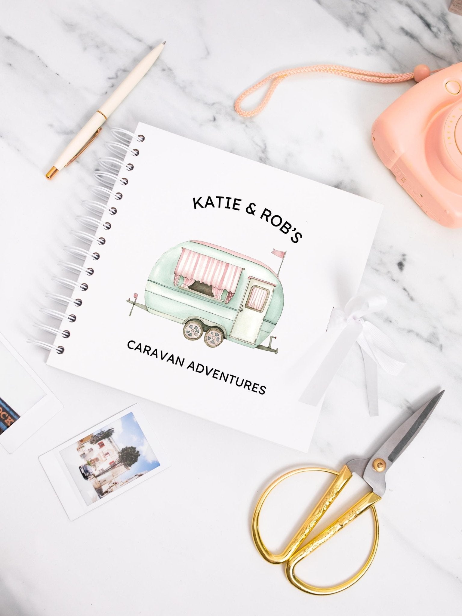 Personalised Caravan Travel Journal Scrapbook, Adventure Journal, Travel Gift, Campervan Gifts, Campervan Scrapbook, Travel Journal Book - Jessica Hollie Gifts