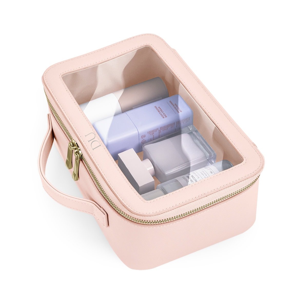 Personalised clear cosmetic bag with small monogram, custom makeup bag, clear wash travel bag personalised gift for bridesmaid, travel bag - Jessica Hollie GiftsAccessory