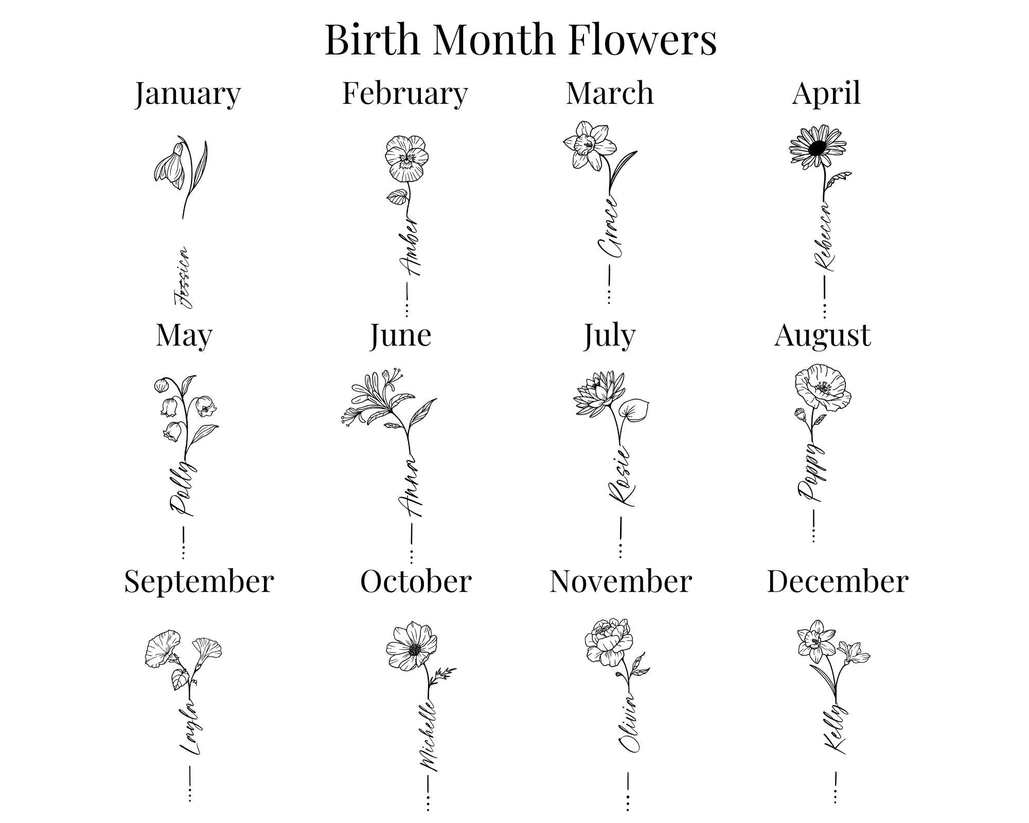 Personalised Cotton Tote Bag with Custom Birth Flower, Birth Month Flower Gift, Unique Birth Flower Gift for Her, Eco - Friendly Reusable Bag - Jessica Hollie Gifts
