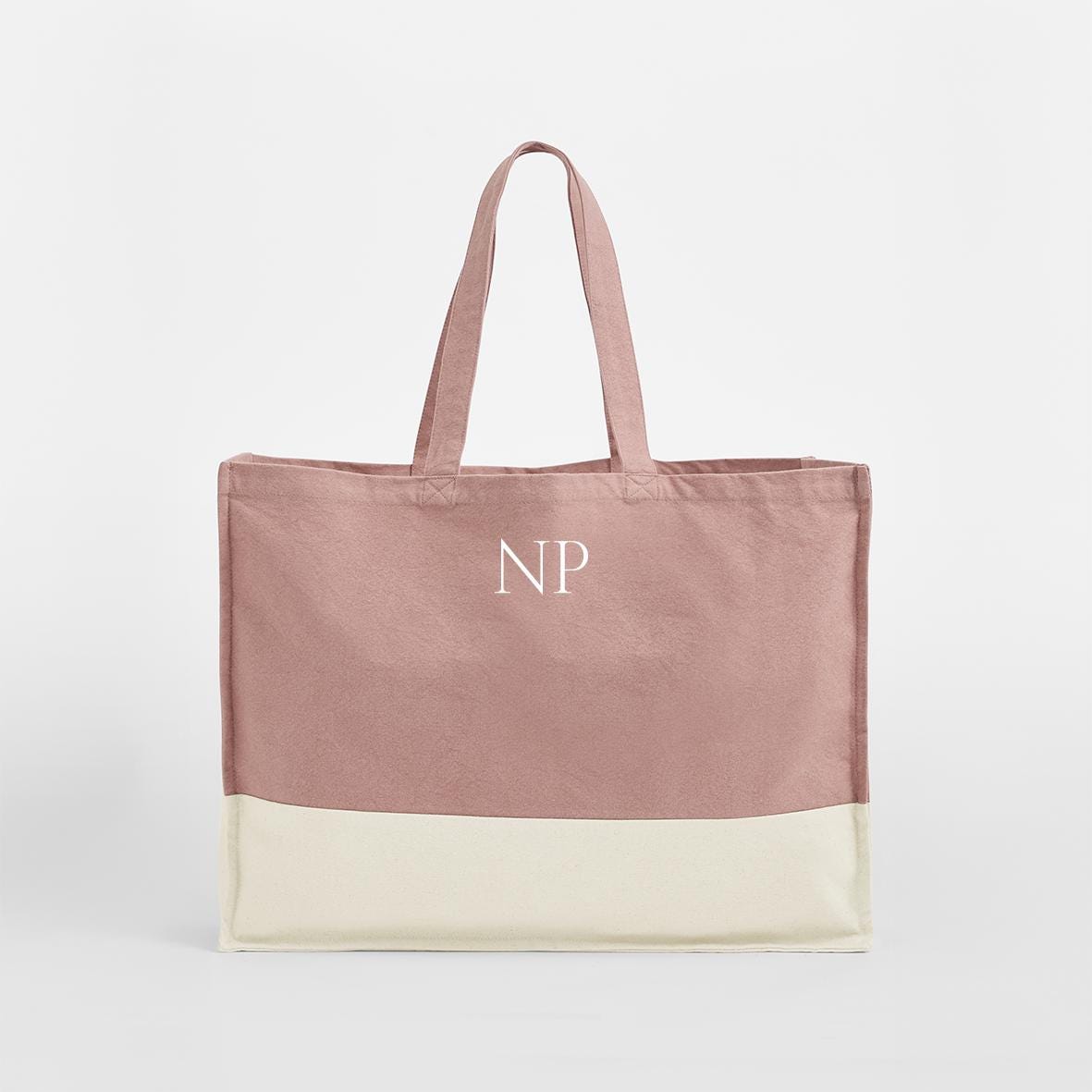 Personalised Custom Tote Classic Shopper Bag, Initials Monogram Beach Bag, Shopping Bag, Gift for Her, Organic cotton Canvas Jute Tote - Jessica Hollie Gifts
