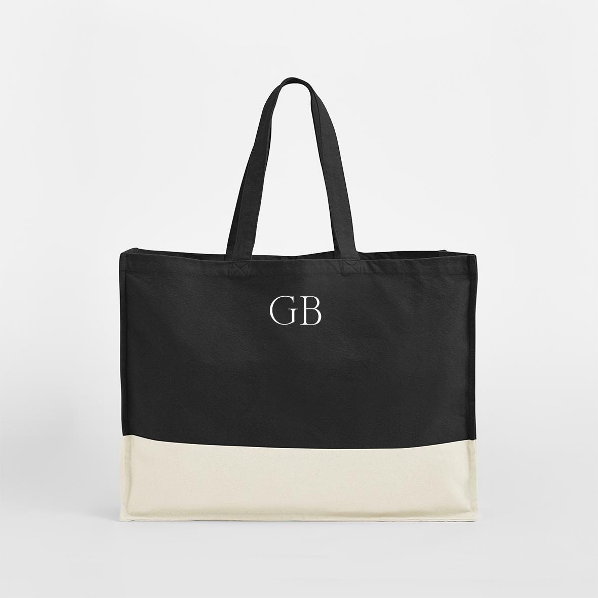 Personalised Custom Tote Classic Shopper Bag, Initials Monogram Beach Bag, Shopping Bag, Gift for Her, Organic cotton Canvas Jute Tote - Jessica Hollie Gifts