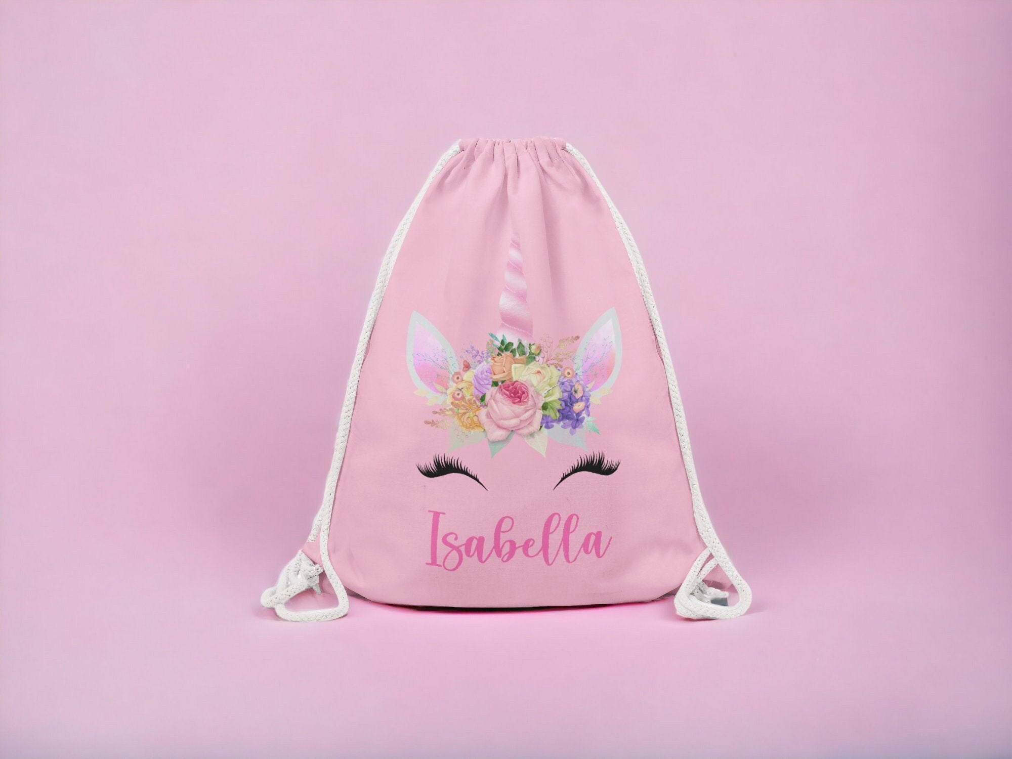 Personalised Gym Bag Kids, Girls Unicorn Gym Bag, Girls Drawstring Bag, School Bag, Unicorn School PE Bag, Unicorn Pump Bag, Nursery Bag - Jessica Hollie Gifts