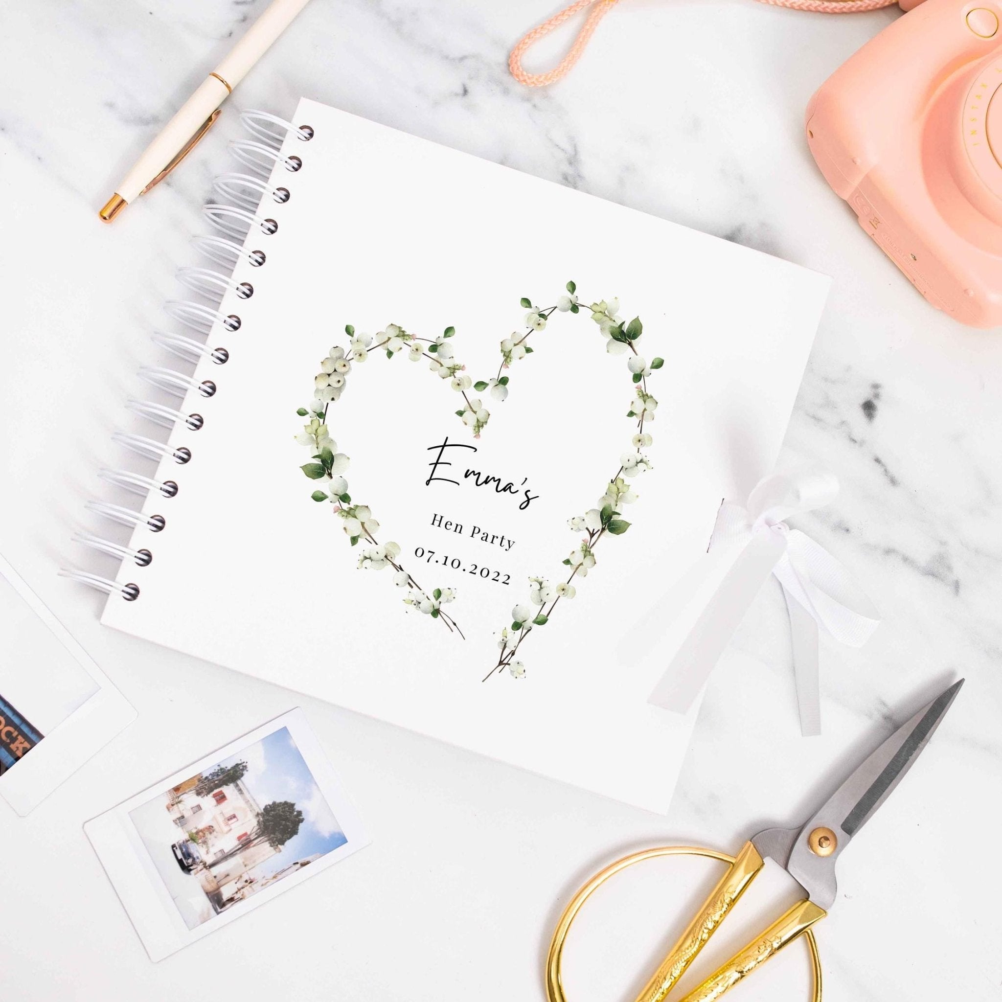Personalised Hen Party Scrapbook Photo album, Bridal Shower Scrapbook, Hen do scrapbook, Wedding Photo Book, Scrapbook Blank, Photo Book - Jessica Hollie Gifts