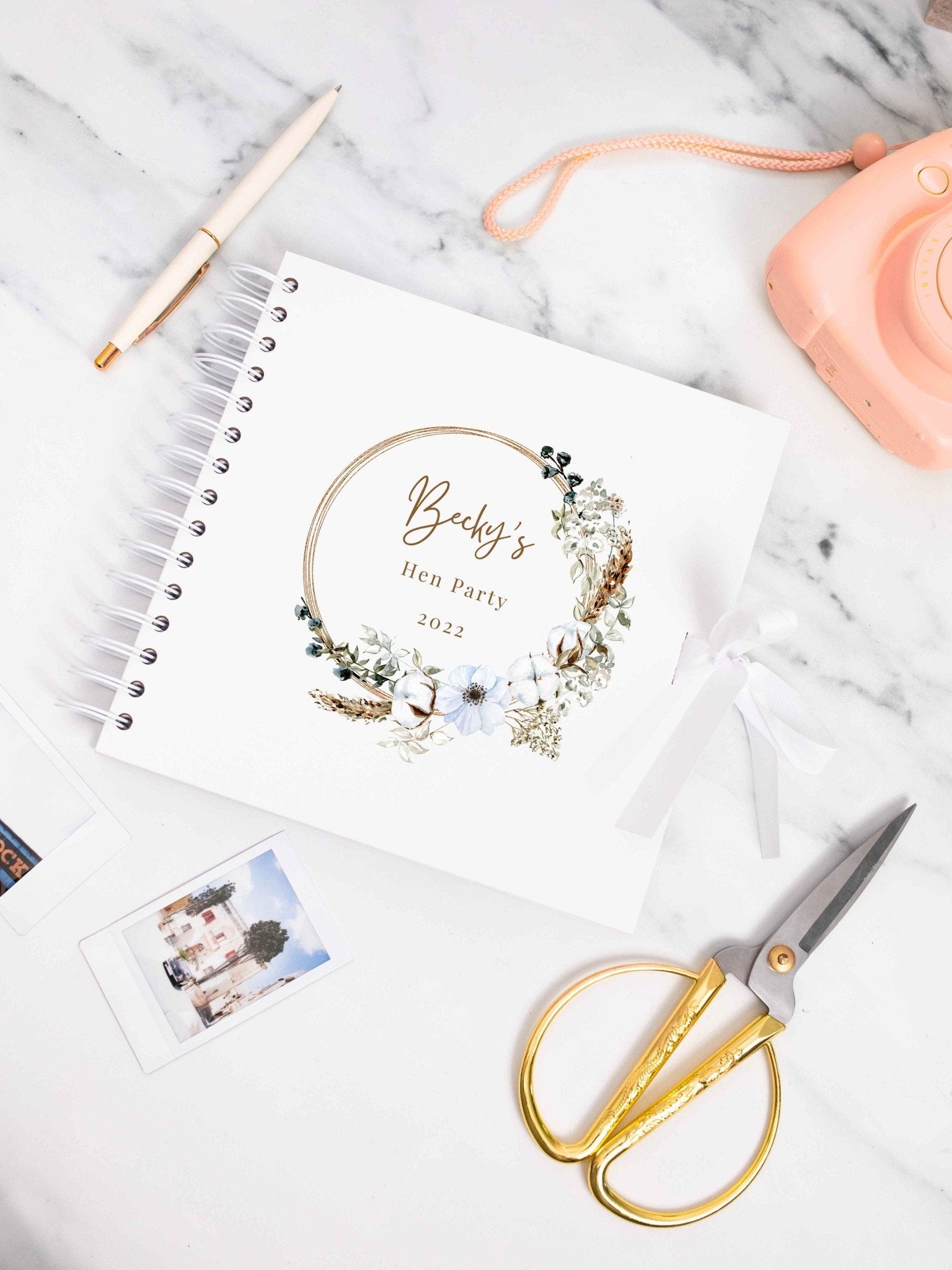 Personalised Hen Party Scrapbook Photo album, Bridal Shower Scrapbook, Hen do scrapbook, Wedding Photo Book, Scrapbook Blank, Photo Book - Jessica Hollie Gifts