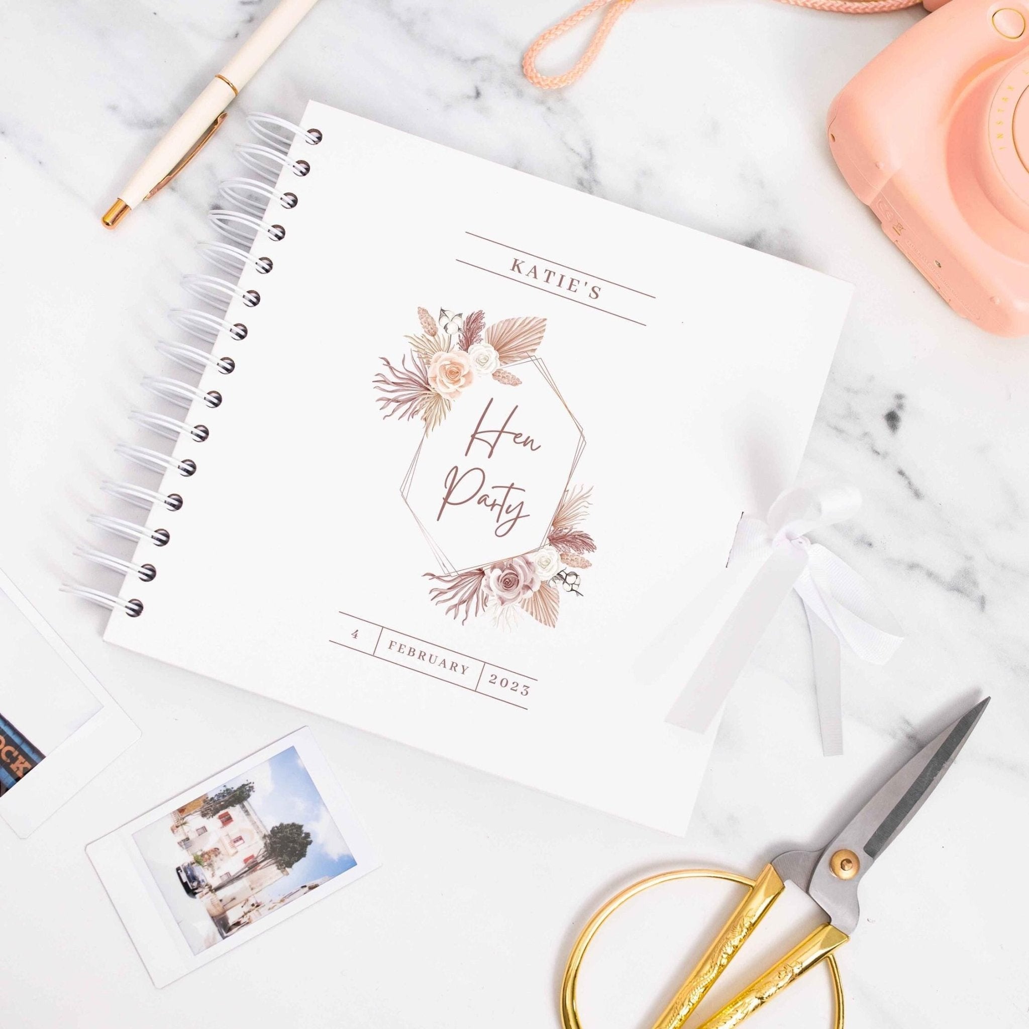 Personalised Hen Party Scrapbook Photo album, Bridal Shower Scrapbook, Hen do scrapbook, Wedding Photo Book, Scrapbook Blank, Photo Book - Jessica Hollie Gifts