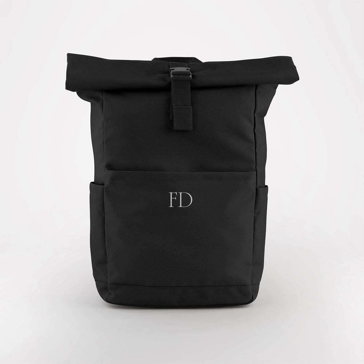 Personalised Initial Monogram Backpack, Twin Handle Roll - Top, Water repellant bag, Custom Initials Bag, Holiday Travel water Bag - Jessica Hollie Gifts
