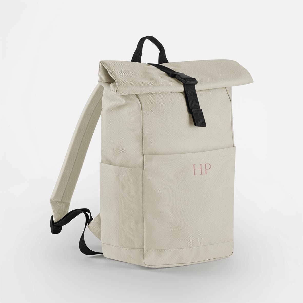 Personalised Initial Monogram Backpack, Twin Handle Roll - Top, Water repellant bag, Custom Initials Bag, Holiday Travel water Bag - Jessica Hollie Gifts