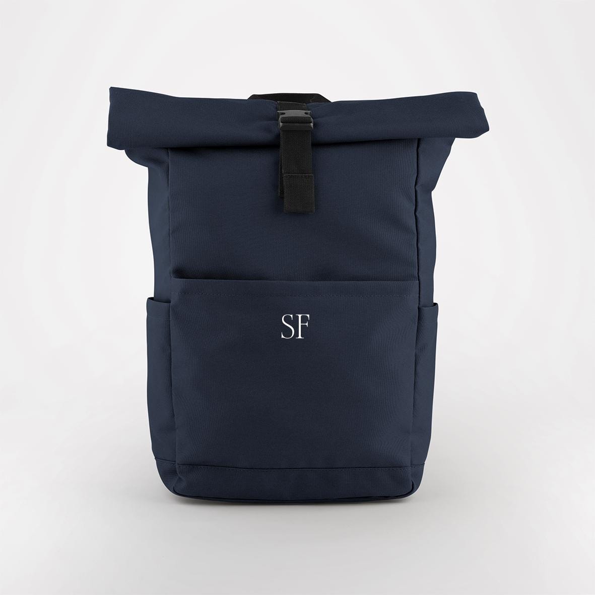 Personalised Initial Monogram Backpack, Twin Handle Roll - Top, Water repellant bag, Custom Initials Bag, Holiday Travel water Bag - Jessica Hollie Gifts