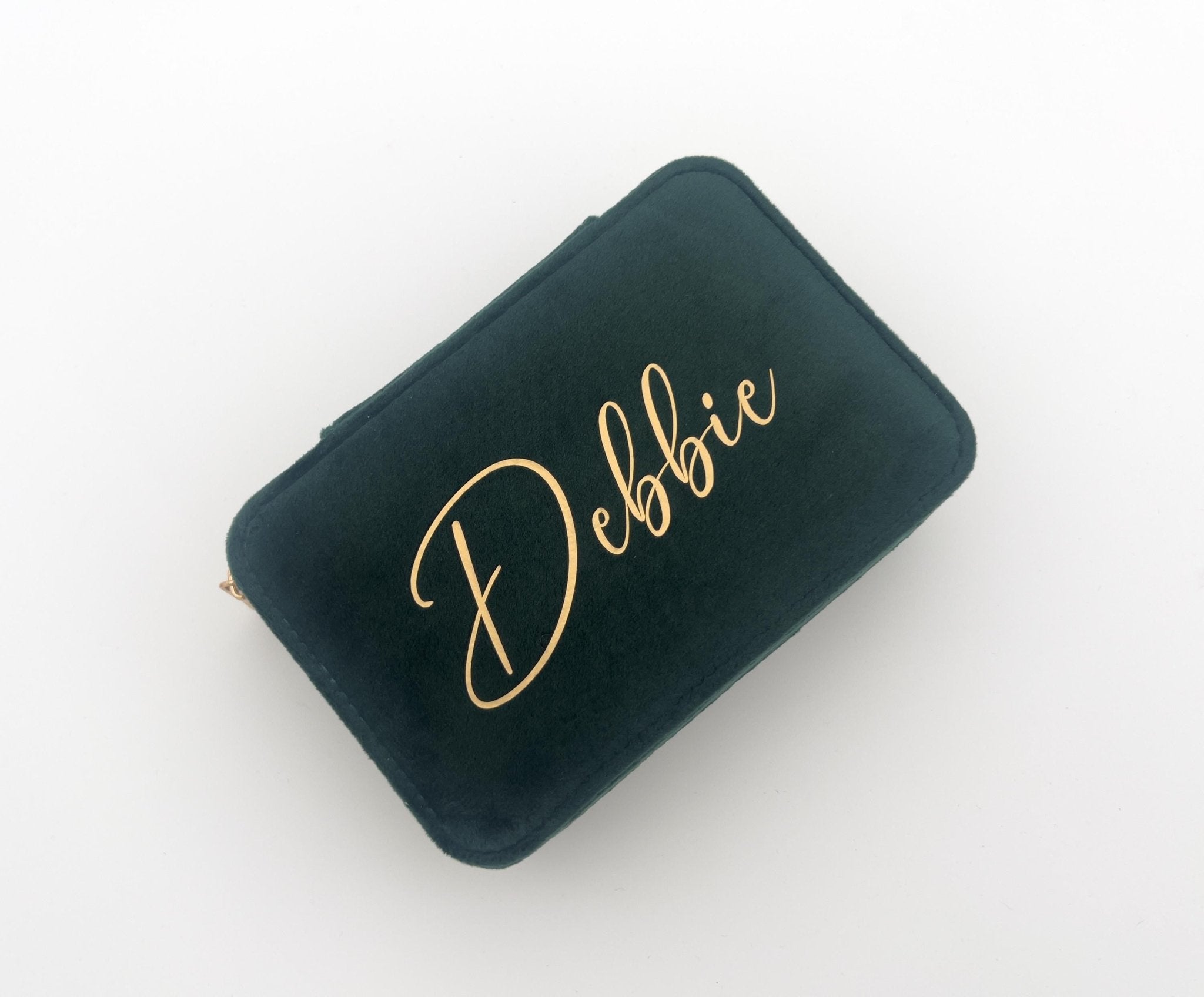 Personalised Jewelry Box Case, Velvet Travel Jewellery Travel Case, Bridesmaid Proposal Gift, Bridal Party Gift, Christmas Gift for Her - Jessica Hollie Gifts