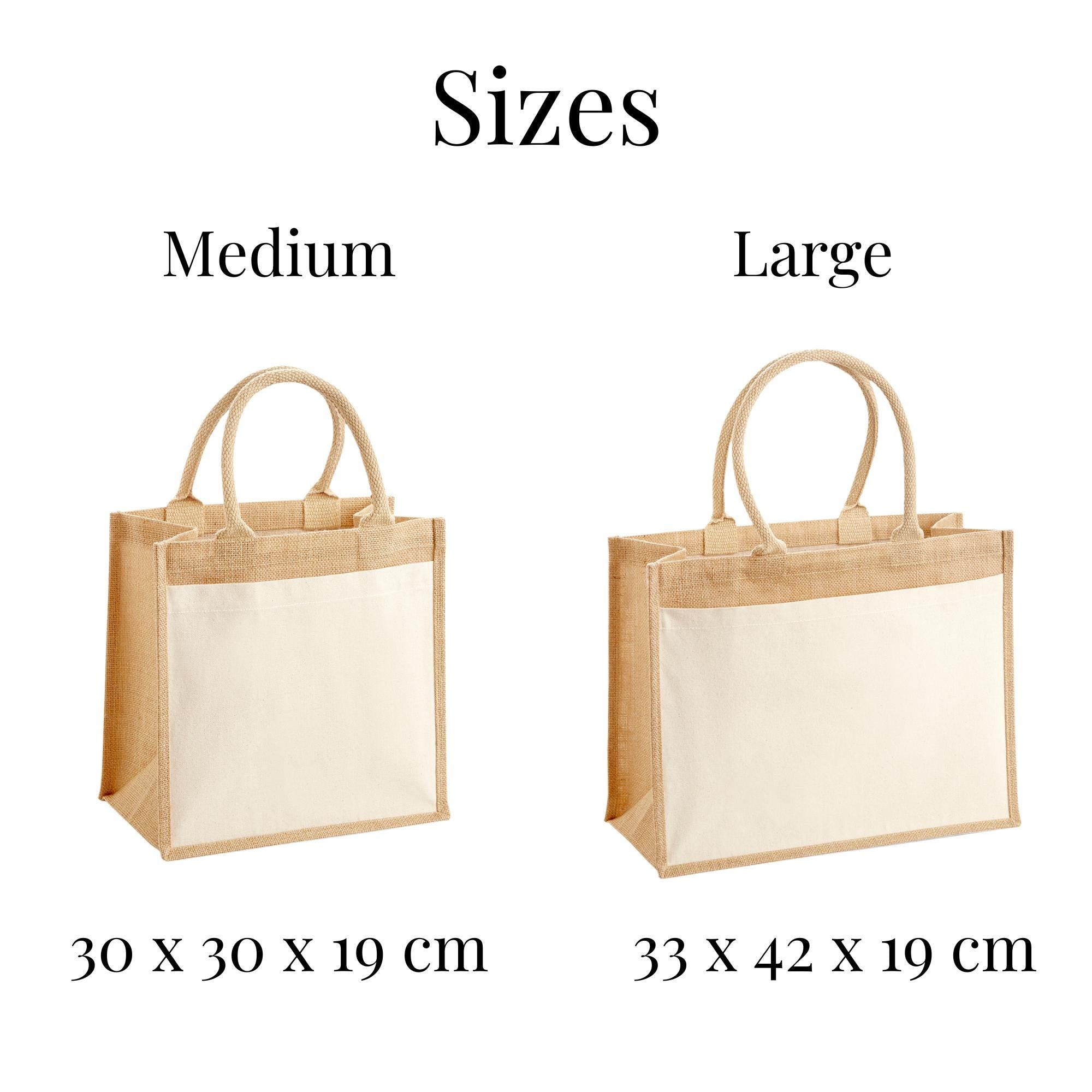 Personalised Jute Tote Bag with Pocket, Custom Floral Shopper Gift for Mum, Nanny, Grandma, Women, Birthday, Eco Reusable Mothers Day - Jessica Hollie Gifts