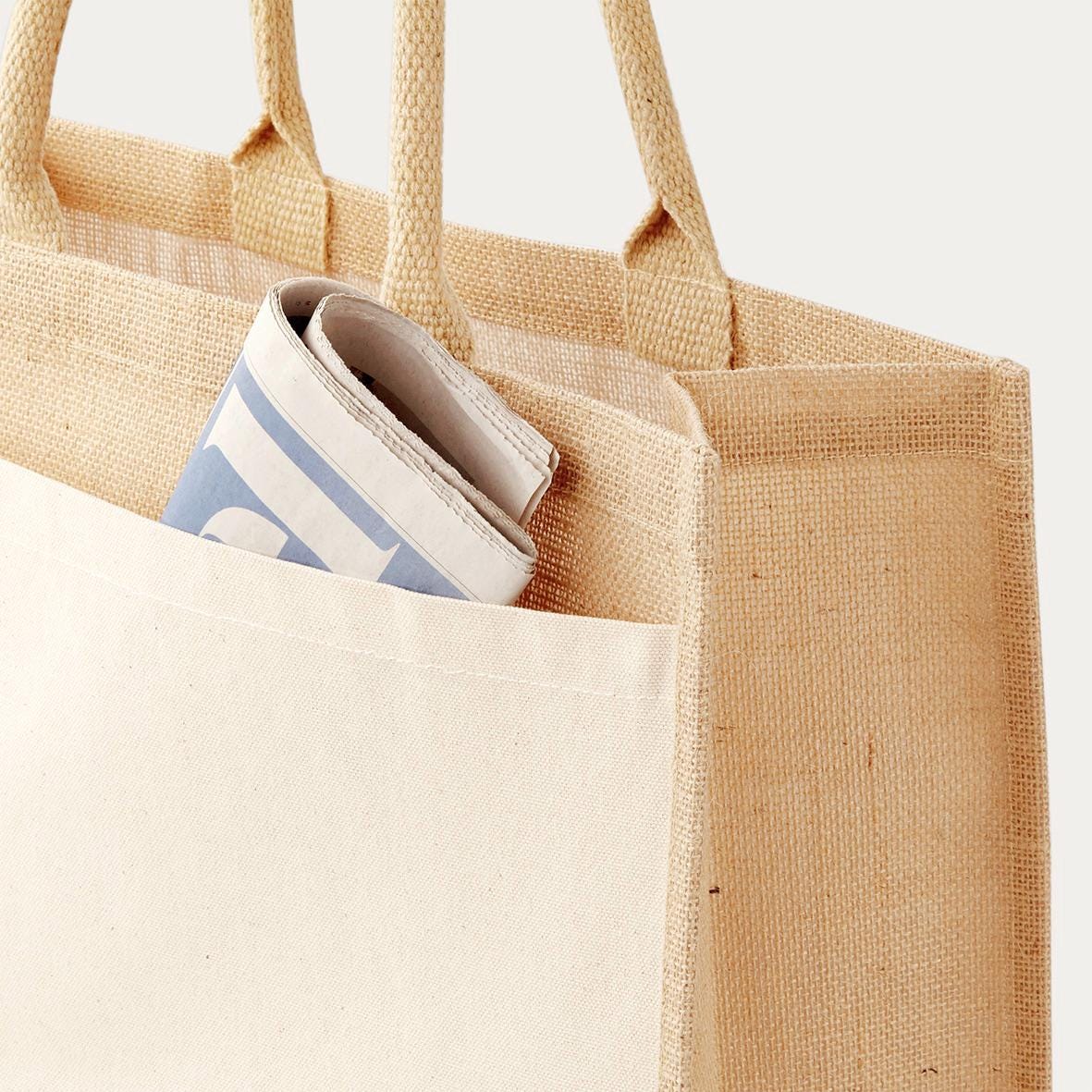 Personalised Jute Tote Bag with Pocket, Custom Floral Shopper Gift for Mum, Nanny, Grandma, Women, Birthday, Eco Reusable Mothers Day - Jessica Hollie Gifts
