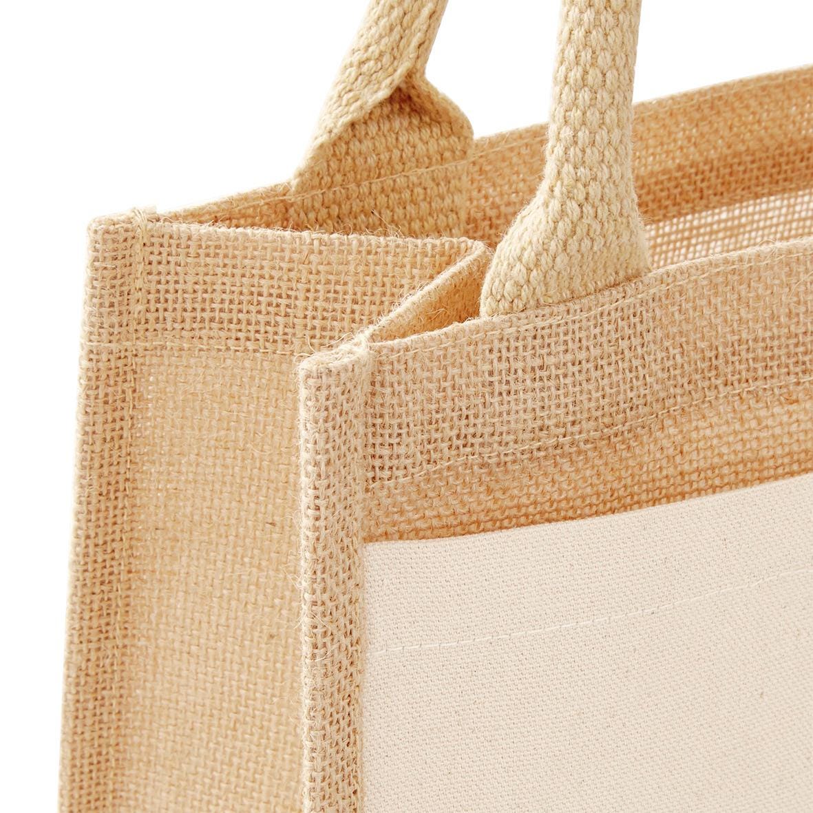 Personalised Jute Tote Bag with Pocket, Custom Floral Shopper Gift for Mum, Nanny, Grandma, Women, Birthday, Eco Reusable Mothers Day - Jessica Hollie Gifts