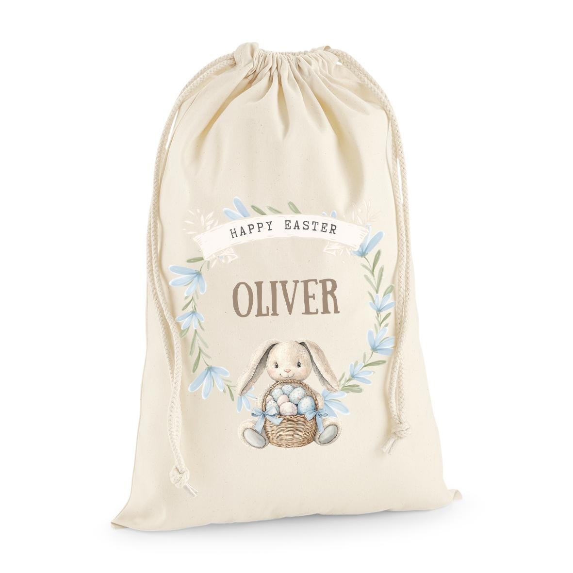 Personalised Kids Easter Bunny Bag with Name, Custom Egg Hunt Tote, Reusable Spring Gift Sack, Holiday Treat Basket for Children, Easter egg - Jessica Hollie Gifts