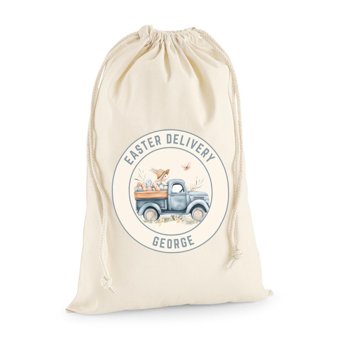 Personalised Kids Easter Bunny Bag with Name, Custom Egg Hunt Tote, Reusable Spring Gift Sack, Holiday Treat Basket for Children, Easter egg - Jessica Hollie Gifts