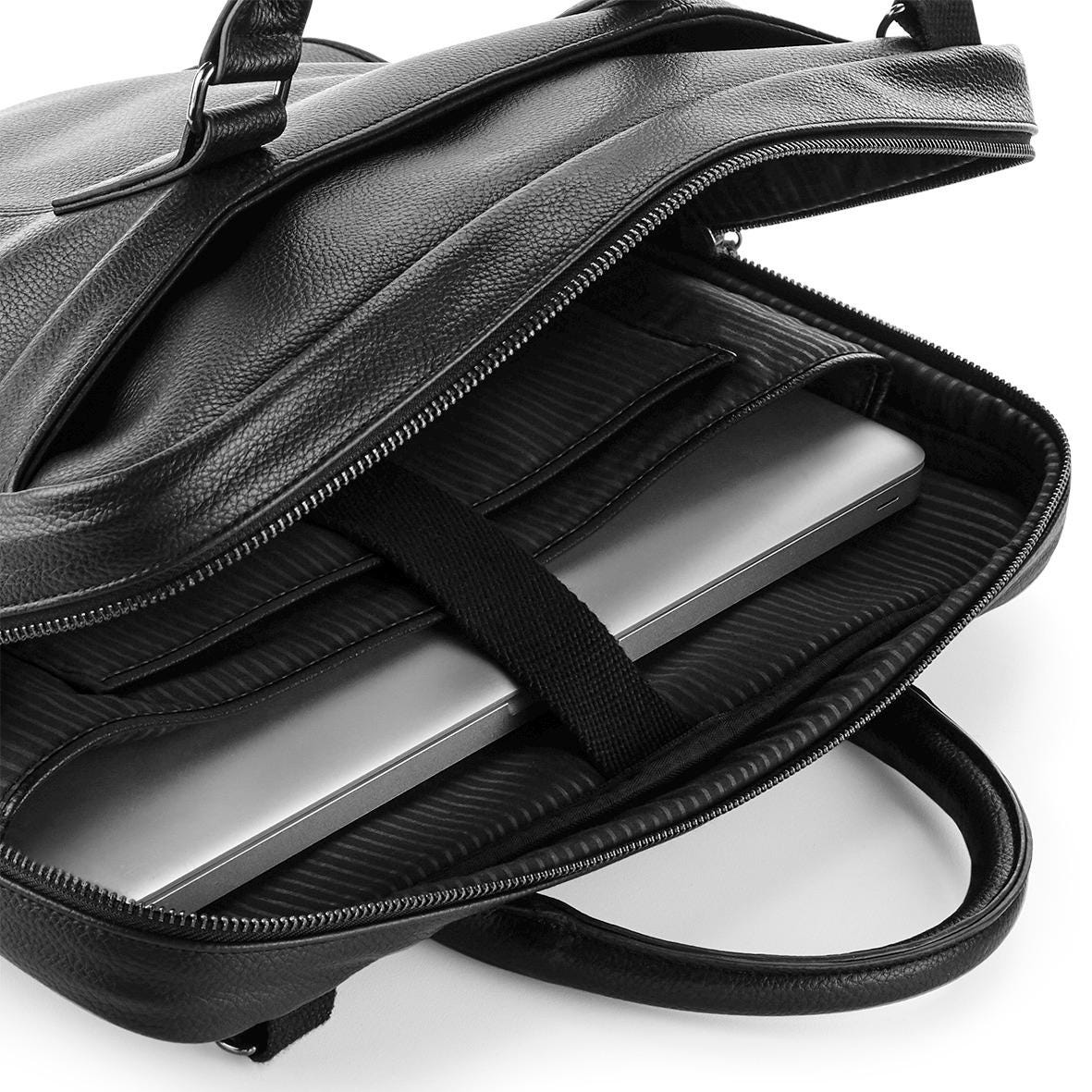 Personalised laptop bag, briefcase bag, laptop bag portfolio, leather look bag, bag for work, satchel briefcase, messenger bag with strap - Jessica Hollie Gifts