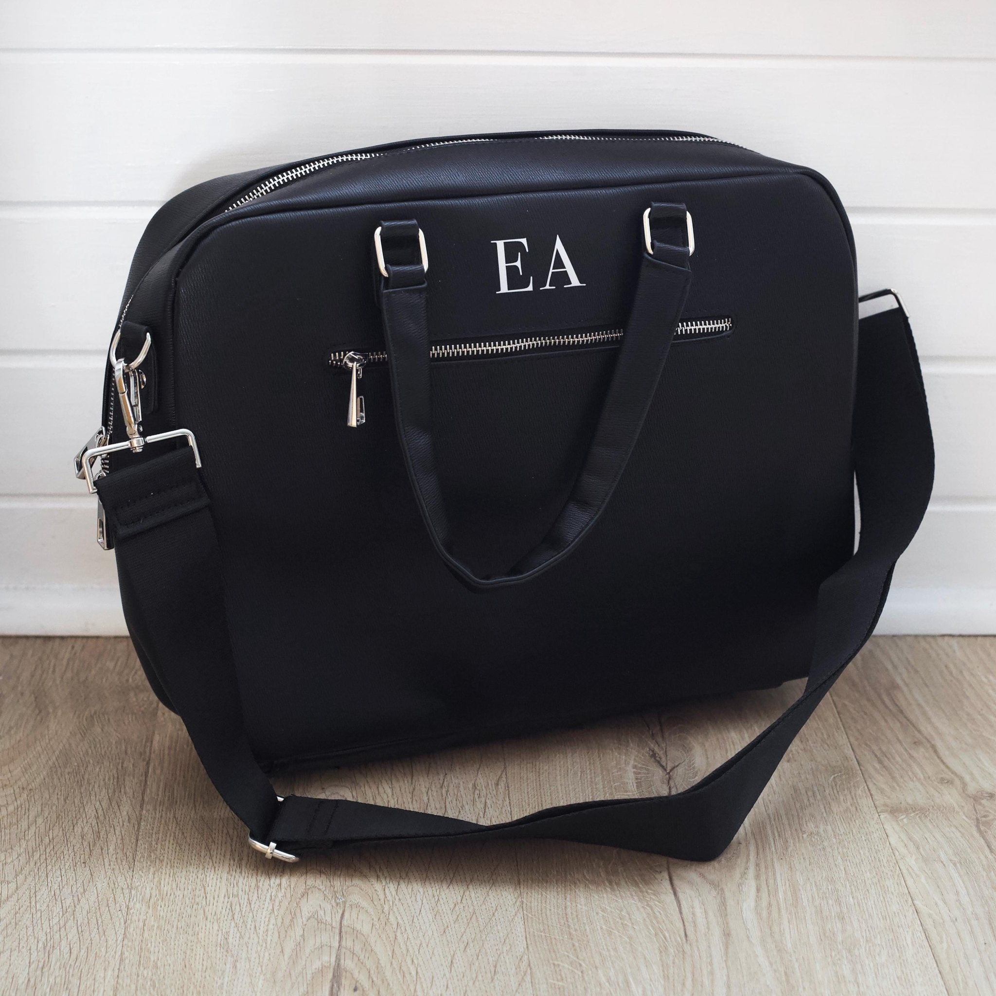Personalised laptop bag, briefcase bag, laptop bag portfolio, leather look bag, bag for work, satchel briefcase, messenger bag with strap - Jessica Hollie Gifts