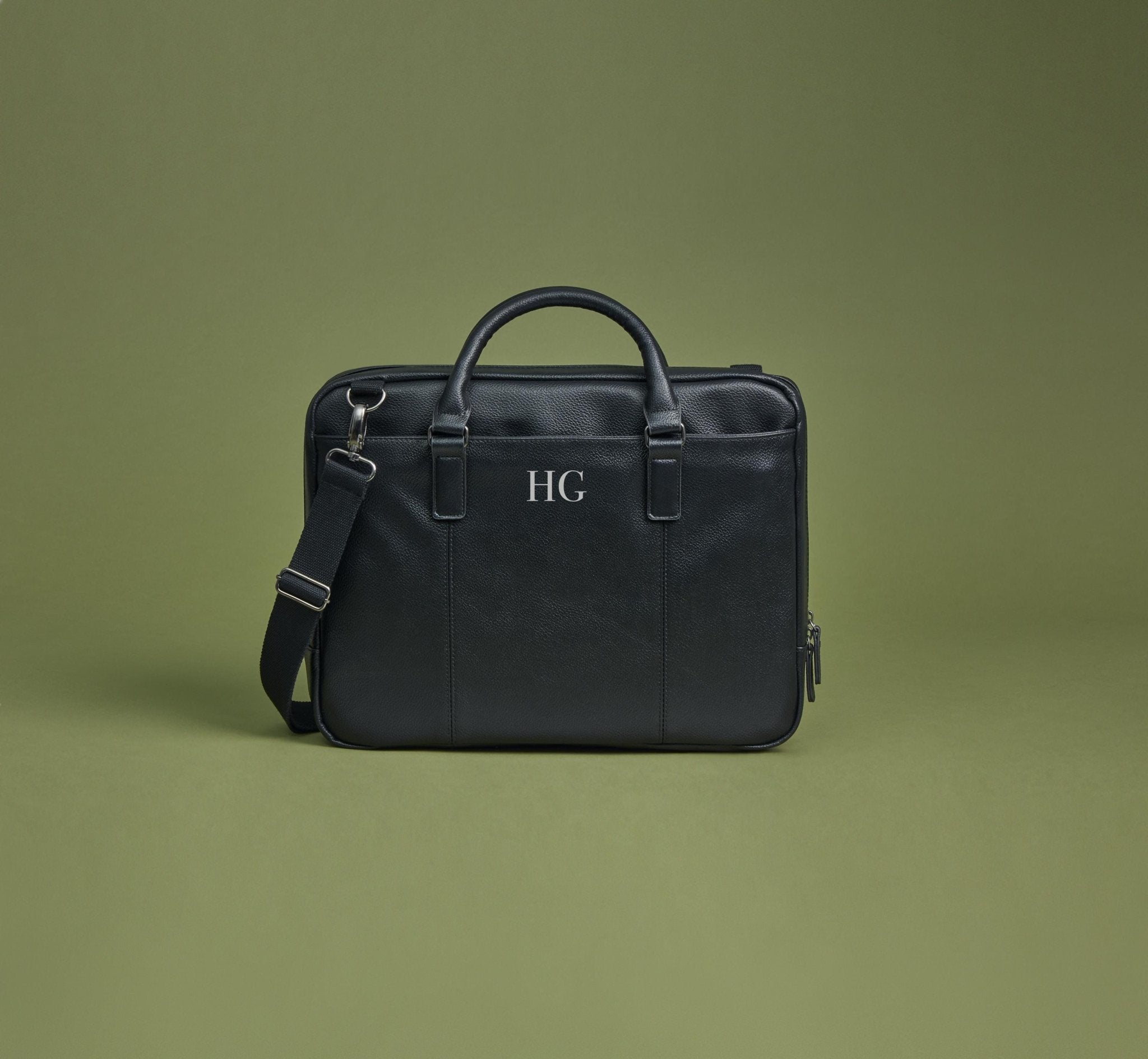 Personalised laptop bag, briefcase bag, laptop bag portfolio, leather look bag, bag for work, satchel briefcase, messenger bag with strap - Jessica Hollie Gifts