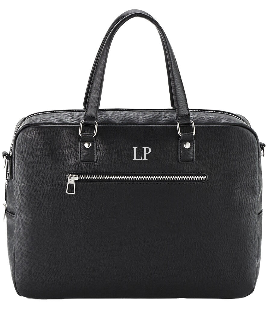 Personalised laptop bag, briefcase bag, laptop bag portfolio, leather look bag, bag for work, satchel briefcase, messenger bag with strap - Jessica Hollie GiftsBag