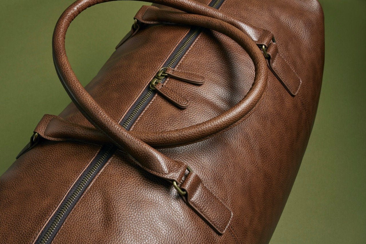Personalised Leather Look Nuhide PU Leather Weekender Holdall Bag, Perfect Gift Idea For Him This Christmas, Birthday Or Father's Day - Jessica Hollie Gifts