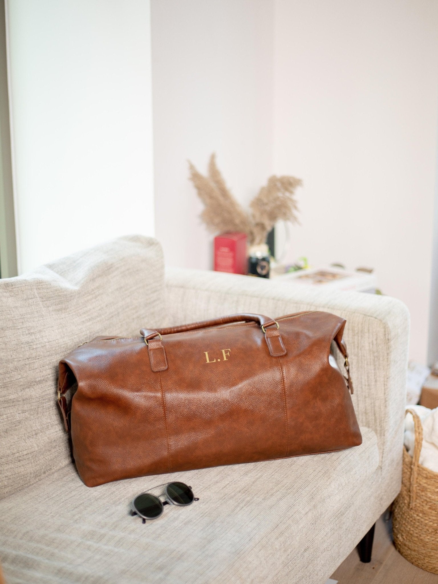Personalised Leather Look Nuhide PU Leather Weekender Holdall Bag, Perfect Gift Idea For Him This Christmas, Birthday Or Father's Day - Jessica Hollie Gifts