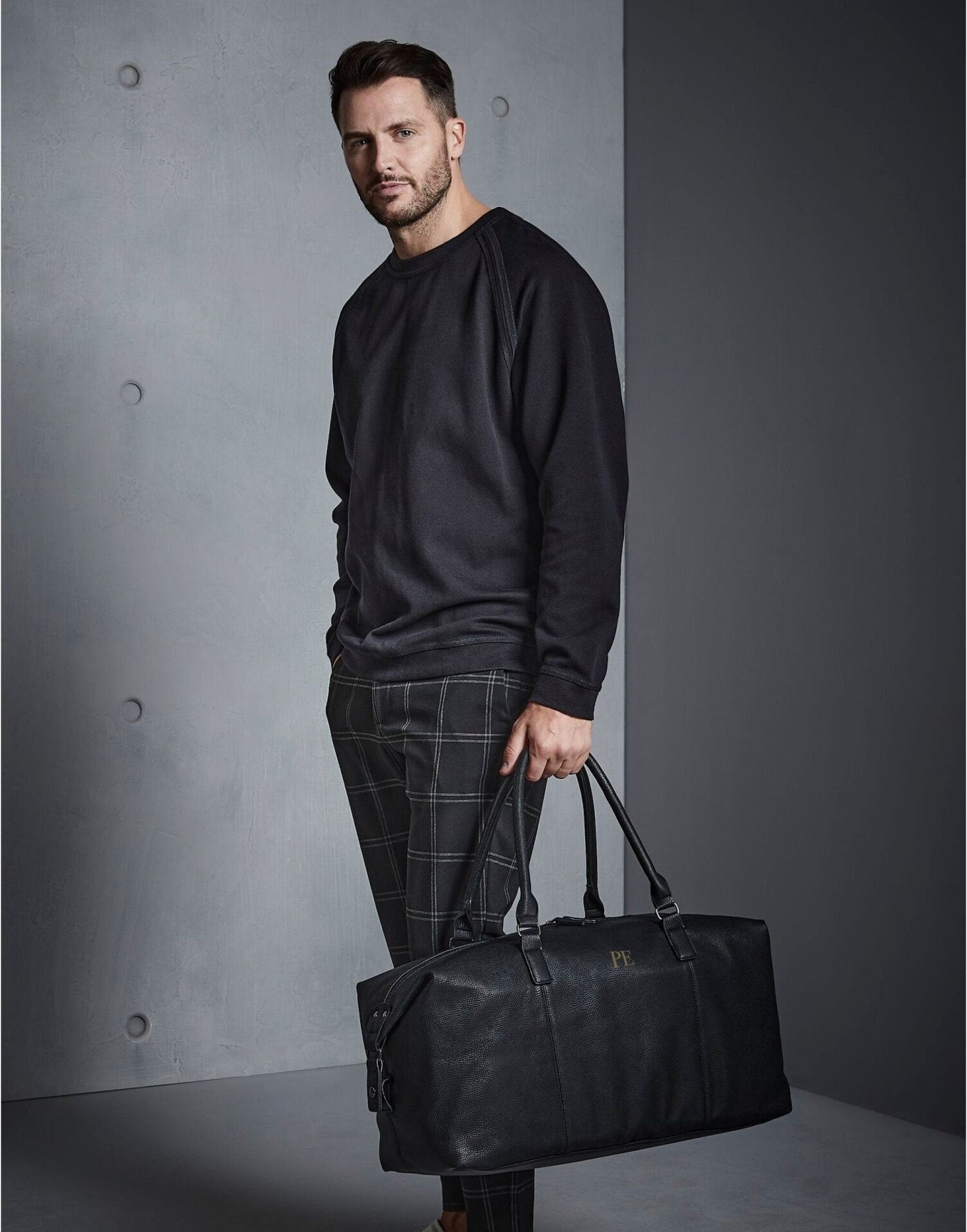 Personalised Leather Look Nuhide PU Leather Weekender Holdall Bag, Perfect Gift Idea For Him This Christmas, Birthday Or Father's Day - Jessica Hollie Gifts
