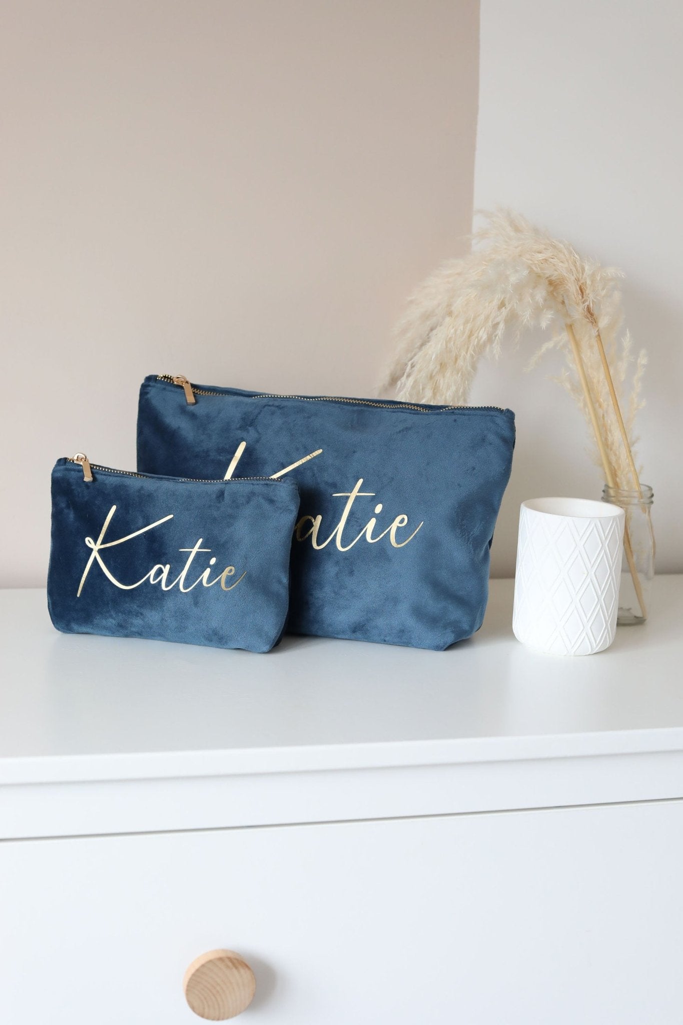 Personalised Makeup Bag, Custom Bridesmaid Gifts, Wedding Gift, Travel Toiletry Bag, Cosmetic Bag, Birthday Gift for Her, Mother's Day Gift - Jessica Hollie GiftsAccessory