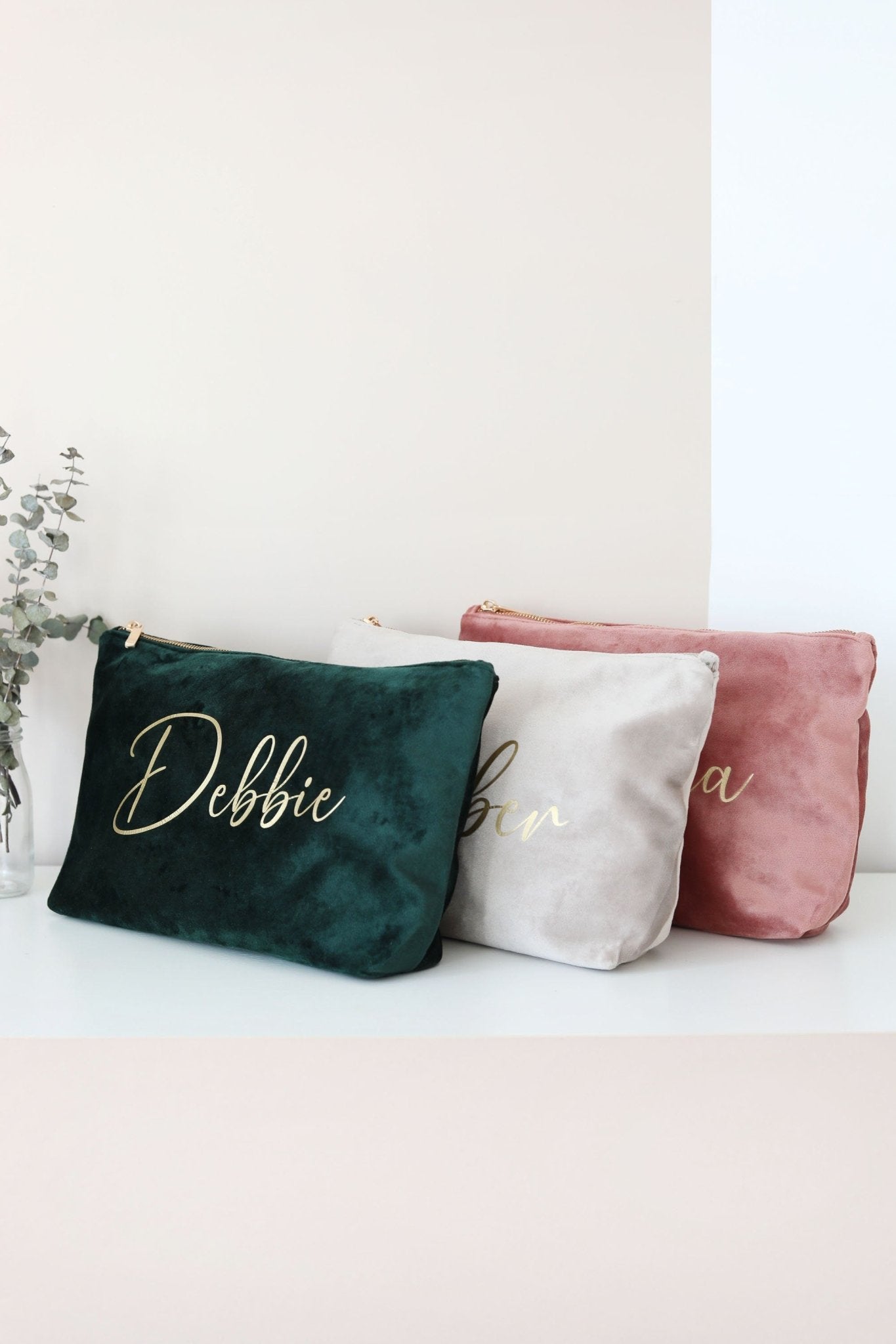Personalised Makeup Bag, Custom Bridesmaid Gifts, Wedding Gift, Travel Toiletry Bag, Cosmetic Bag, Birthday Gift for Her, Mother's Day Gift - Jessica Hollie GiftsAccessory
