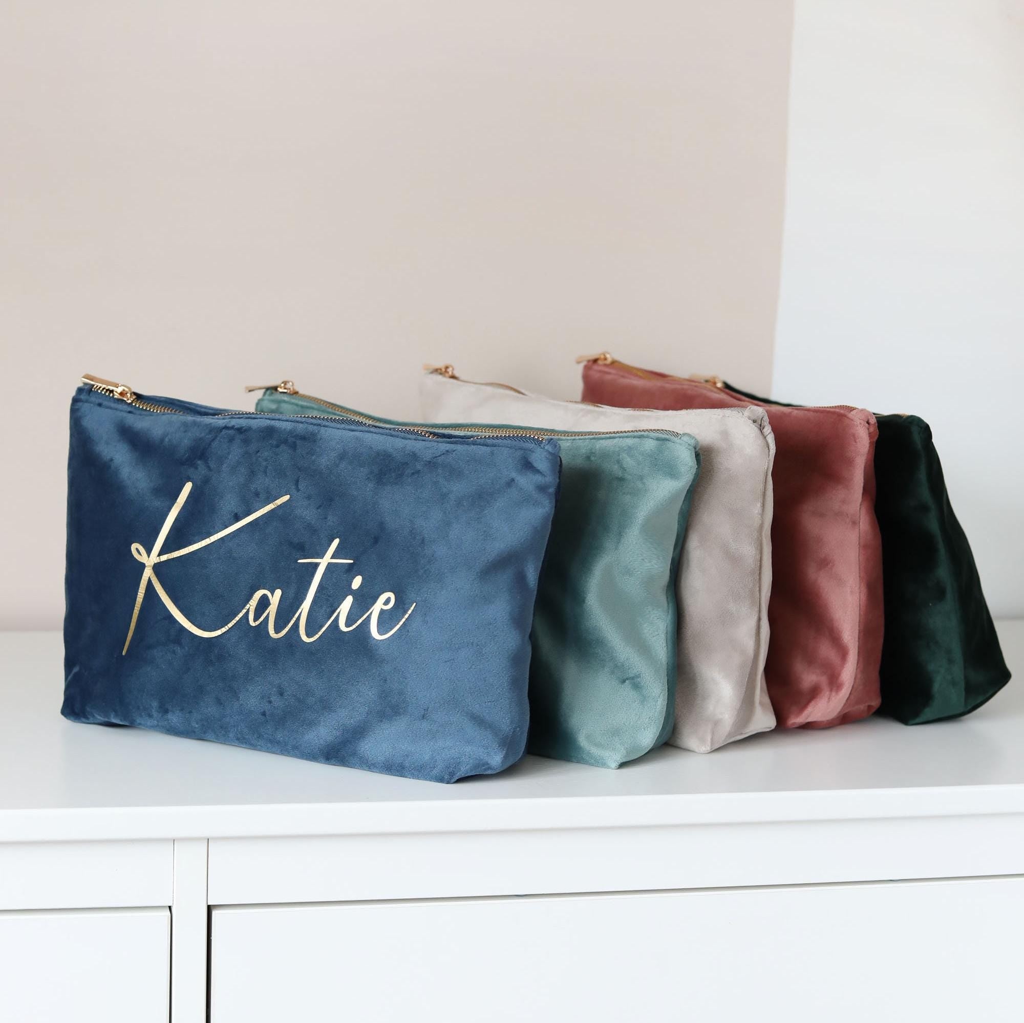 Personalised Makeup Bag, Custom Bridesmaid Gifts, Wedding Gift, Travel Toiletry Bag, Cosmetic Bag, Birthday Gift for Her, Mother's Day Gift - Jessica Hollie Gifts
