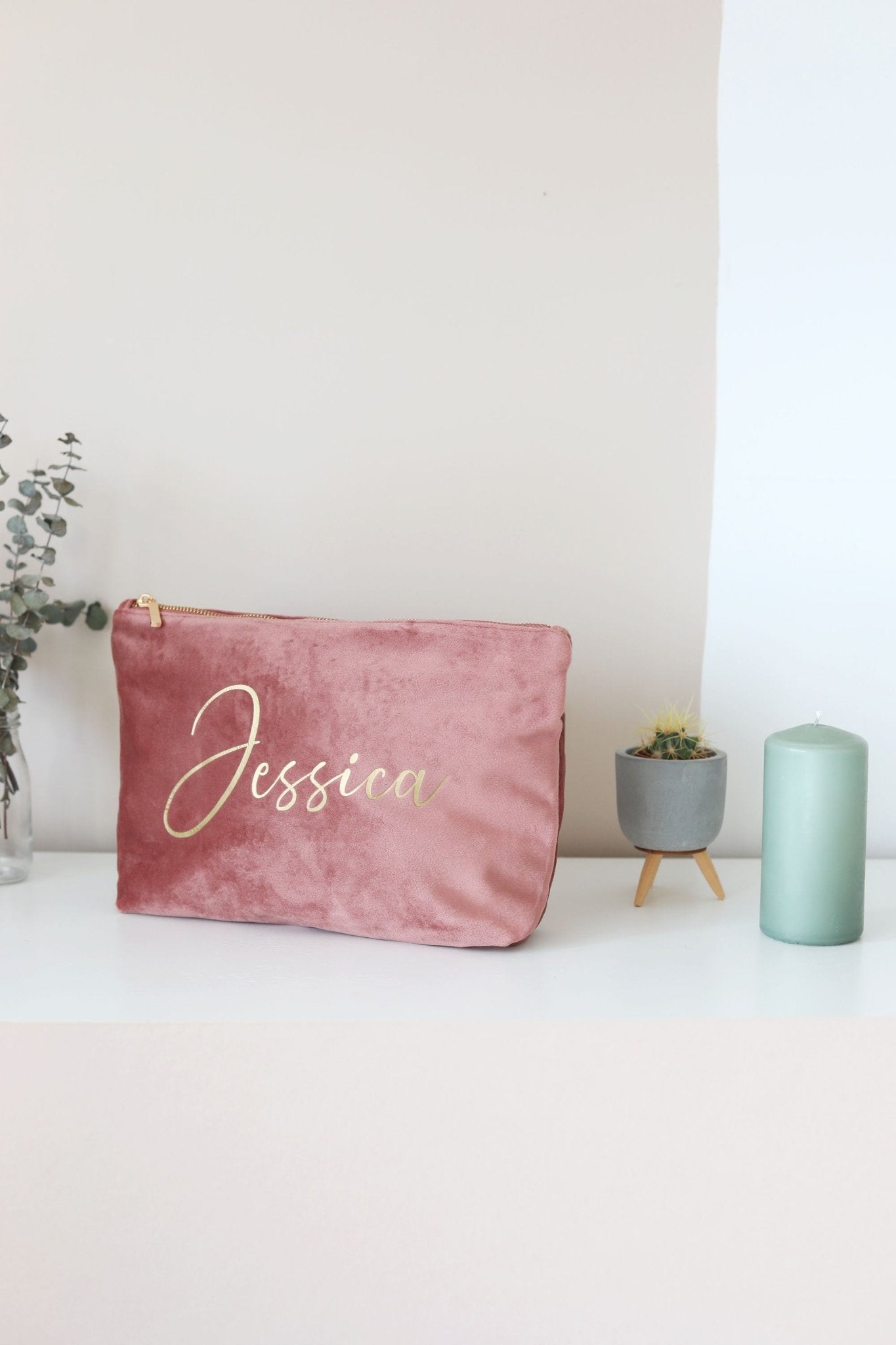 Personalised Makeup Bag, Custom Bridesmaid Gifts, Wedding Gift, Travel Toiletry Bag, Cosmetic Bag, Birthday Gift for Her, Mother's Day Gift - Jessica Hollie GiftsAccessory