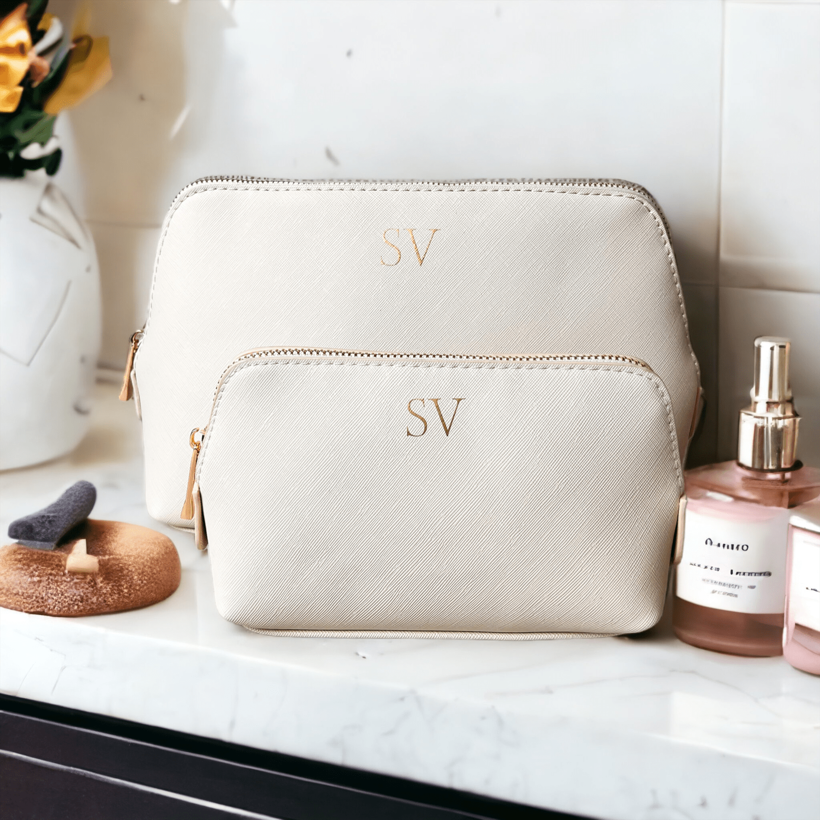 Personalised Makeup Bag – Custom Cosmetic Bag for Bridesmaids & Travel - Jessica Hollie GiftsBag