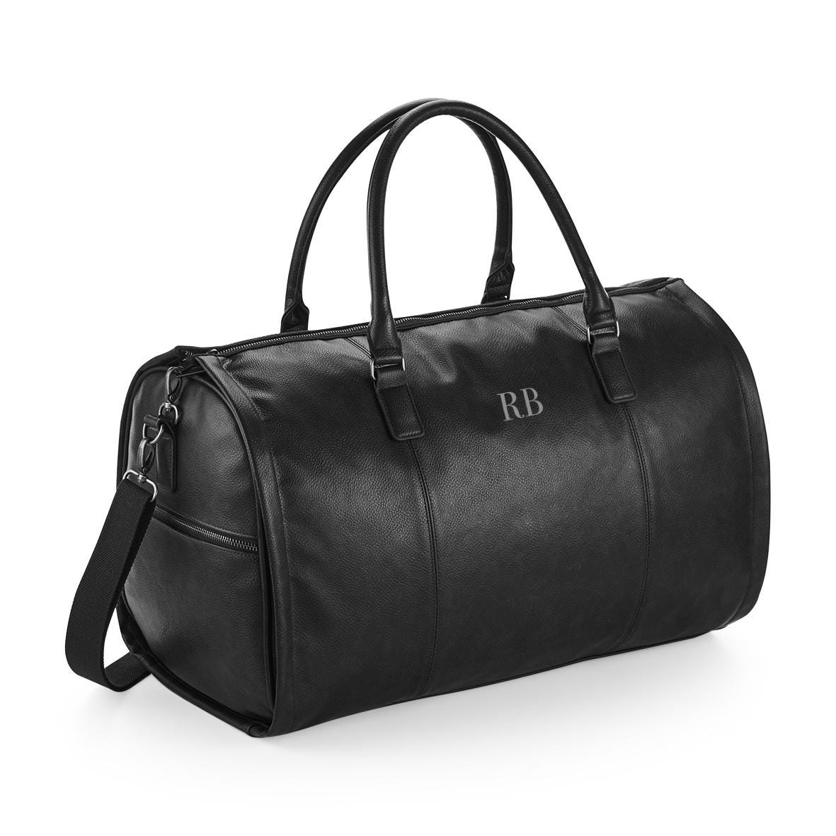 Personalised mens holdall weekend bag, Leather look bag, Faux leather Duffel bag, Best man gifts, Gifts for boyfriend, dad, Garment bag - Jessica Hollie Gifts