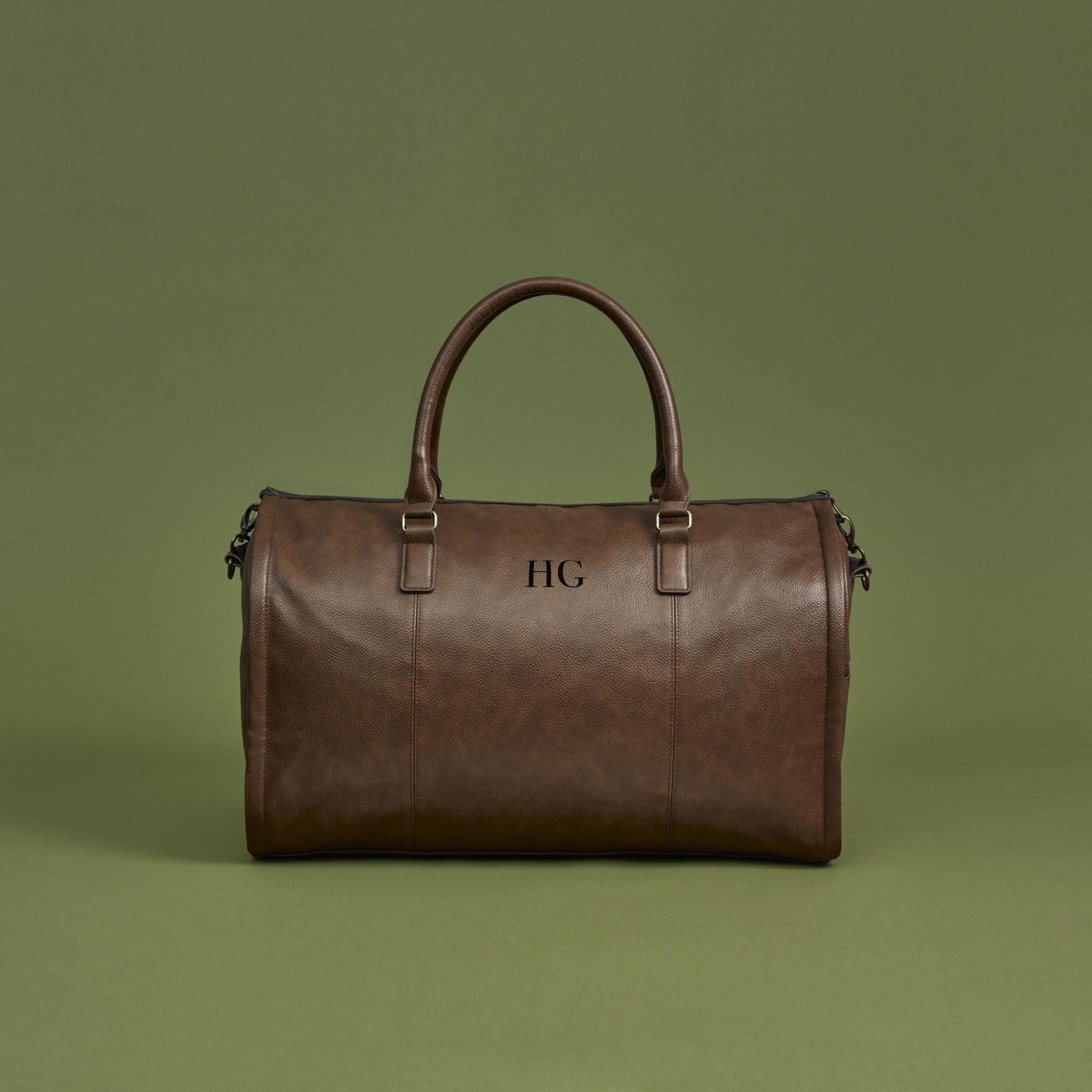 Personalised mens holdall weekend bag, Leather look bag, Faux leather Duffel bag, Best man gifts, Gifts for boyfriend, dad, Garment bag - Jessica Hollie Gifts