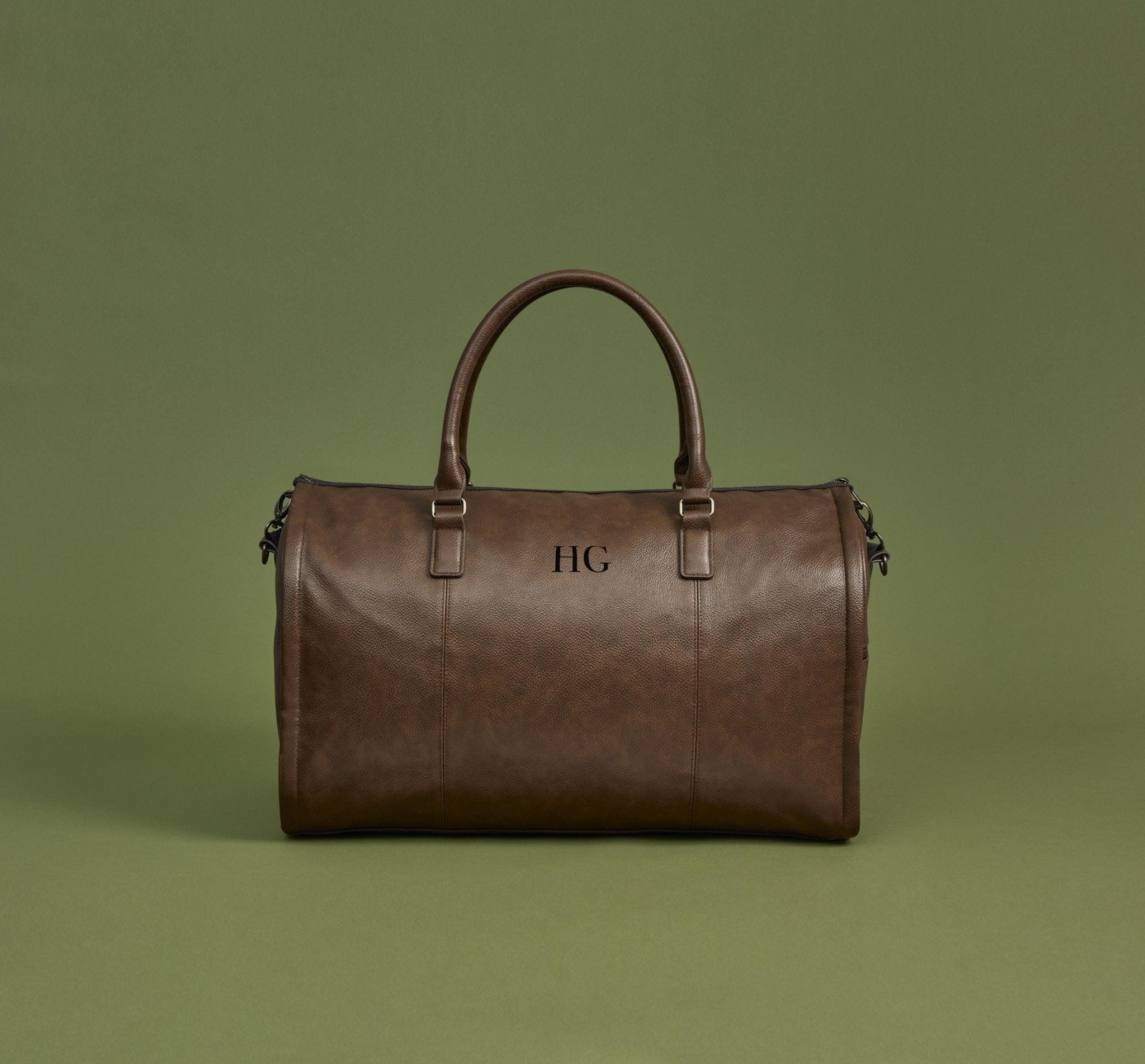 Personalised mens holdall weekend bag, Leather look bag, Faux leather Duffel bag, Best man gifts, Gifts for boyfriend, dad, Garment bag - Jessica Hollie Gifts