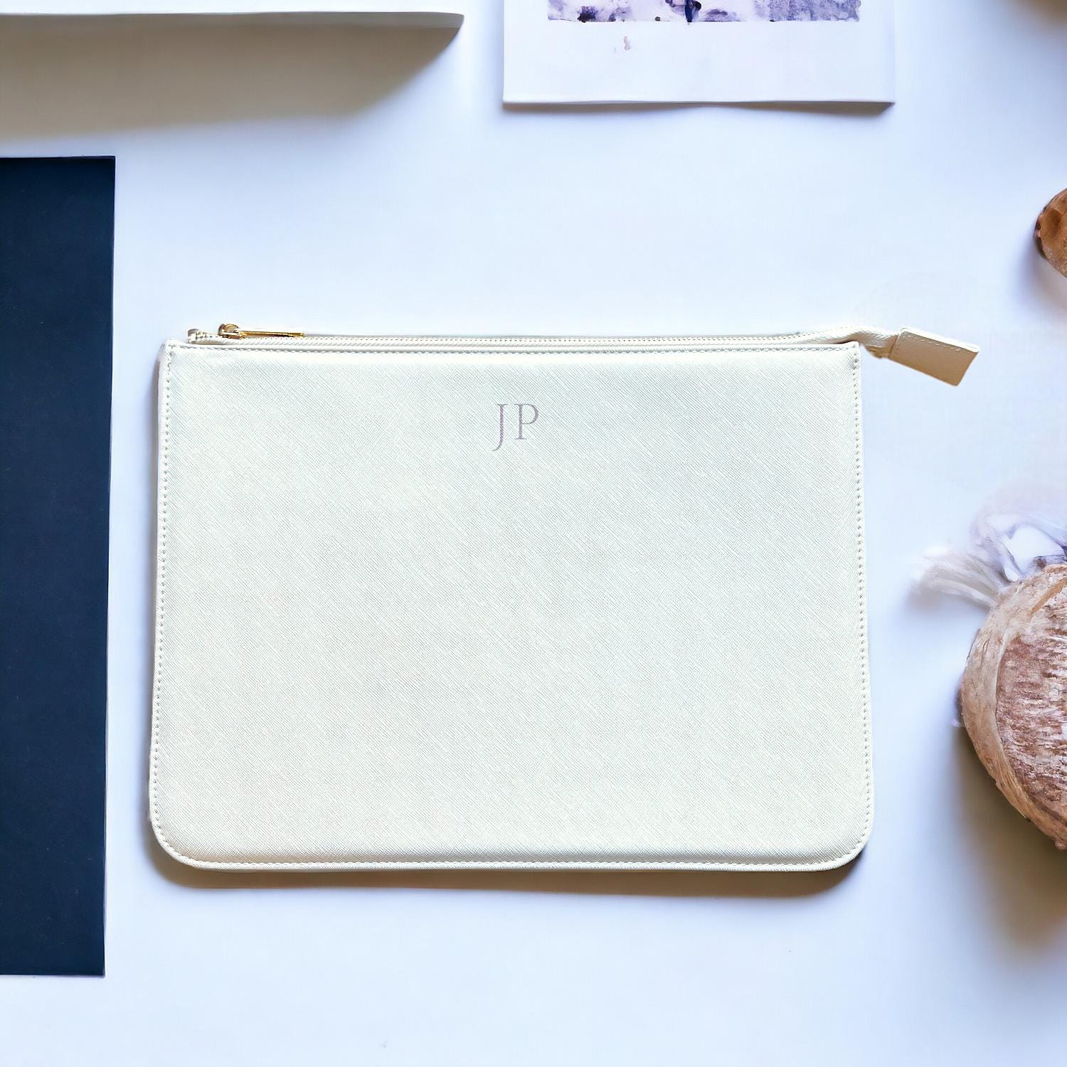 Personalised Monogram Faux Leather Document Holder, Paper Portfolio, A4 Document Organizer, Paper Document Case, A4 Paper Folder, Organiser - Jessica Hollie Gifts