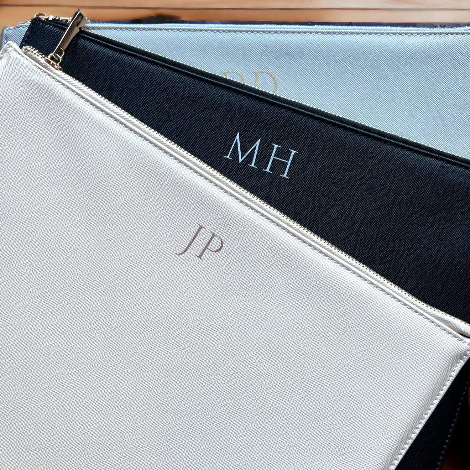 Personalised Monogram Faux Leather Document Holder, Paper Portfolio, A4 Document Organizer, Paper Document Case, A4 Paper Folder, Organiser - Jessica Hollie Gifts