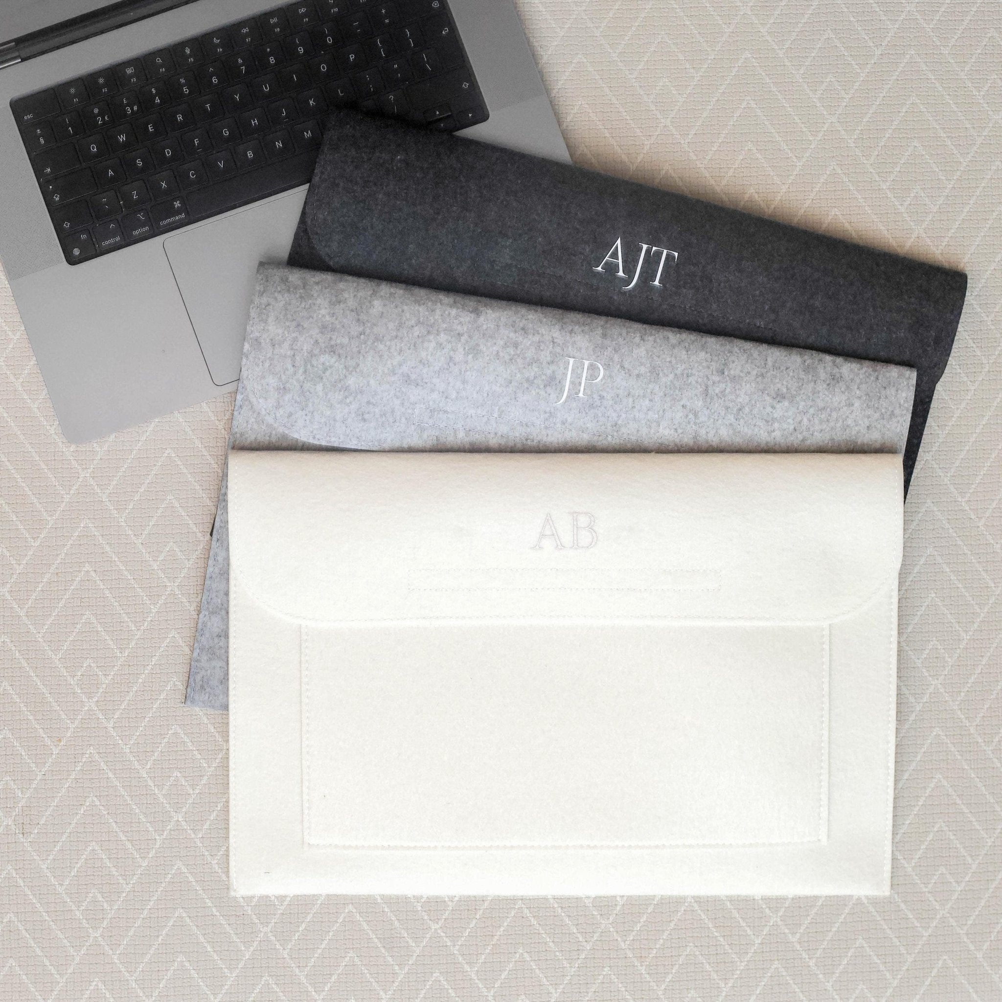 Personalised Monogram Felt Document Holder, Laptop Case, Paper Portfolio, A4 Document Organizer, Paper Document Case, A4 Paper Folder, Case - Jessica Hollie GiftsAccessory