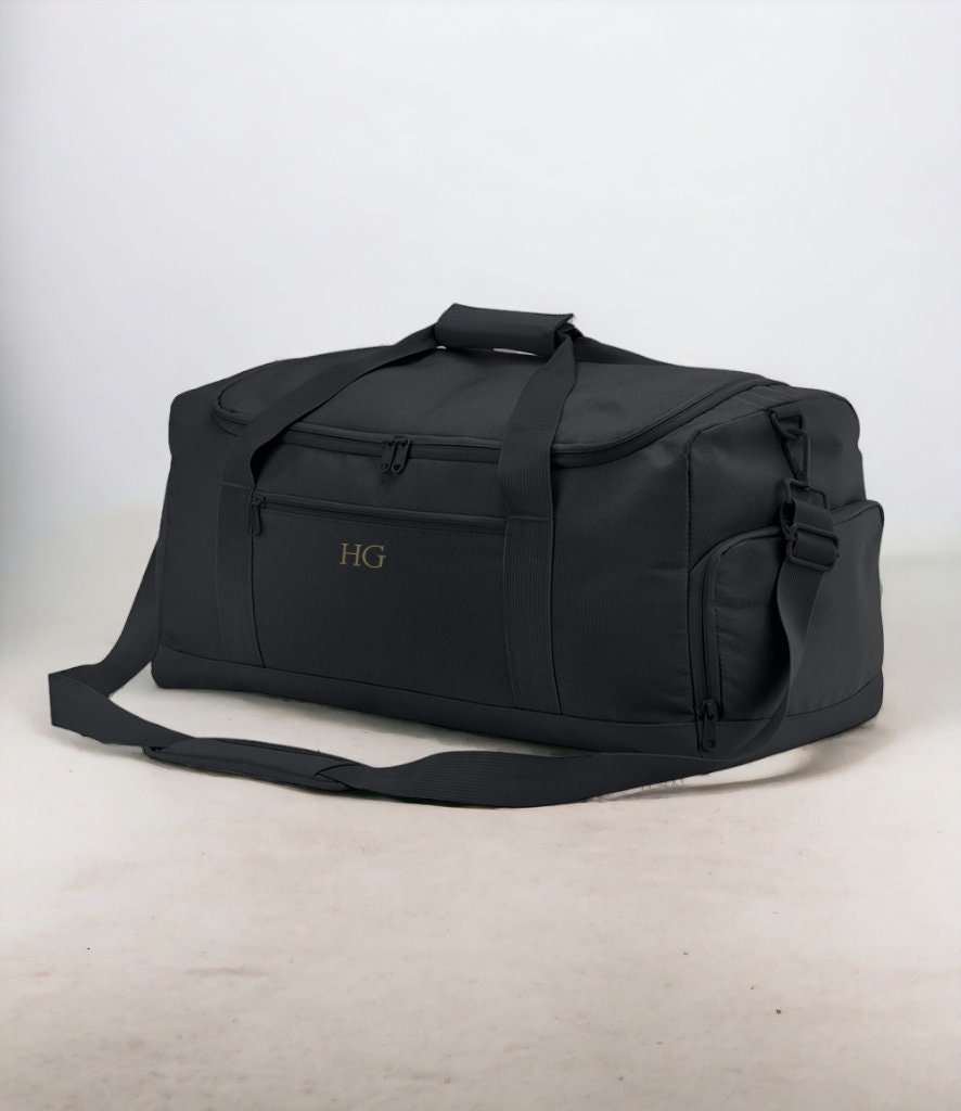 Personalised monogram training gym bag, custom duffel bag, weekend away bag, cabin bag for travelling, overnight bag, fathers day holdall - Jessica Hollie GiftsBag