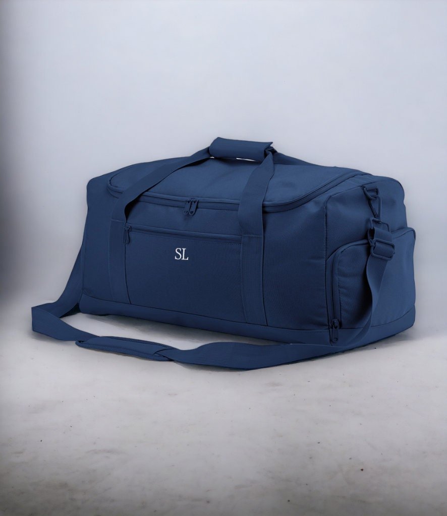 Personalised monogram training gym bag, custom duffel bag, weekend away bag, cabin bag for travelling, overnight bag, fathers day holdall - Jessica Hollie GiftsBag