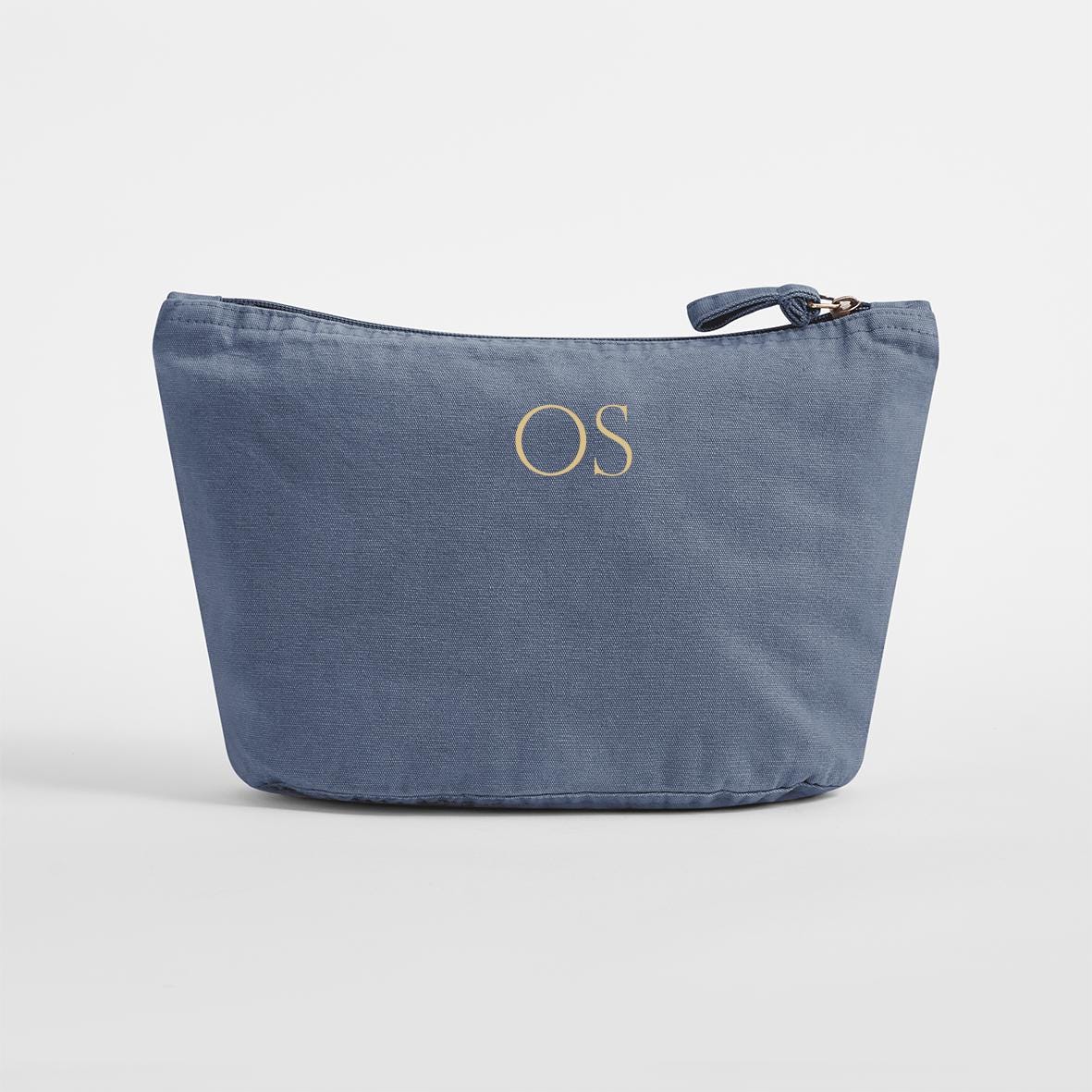 Personalised Monogrammed Makeup Bag – 100% Cotton Travel and Beauty Pouch - Jessica Hollie Gifts