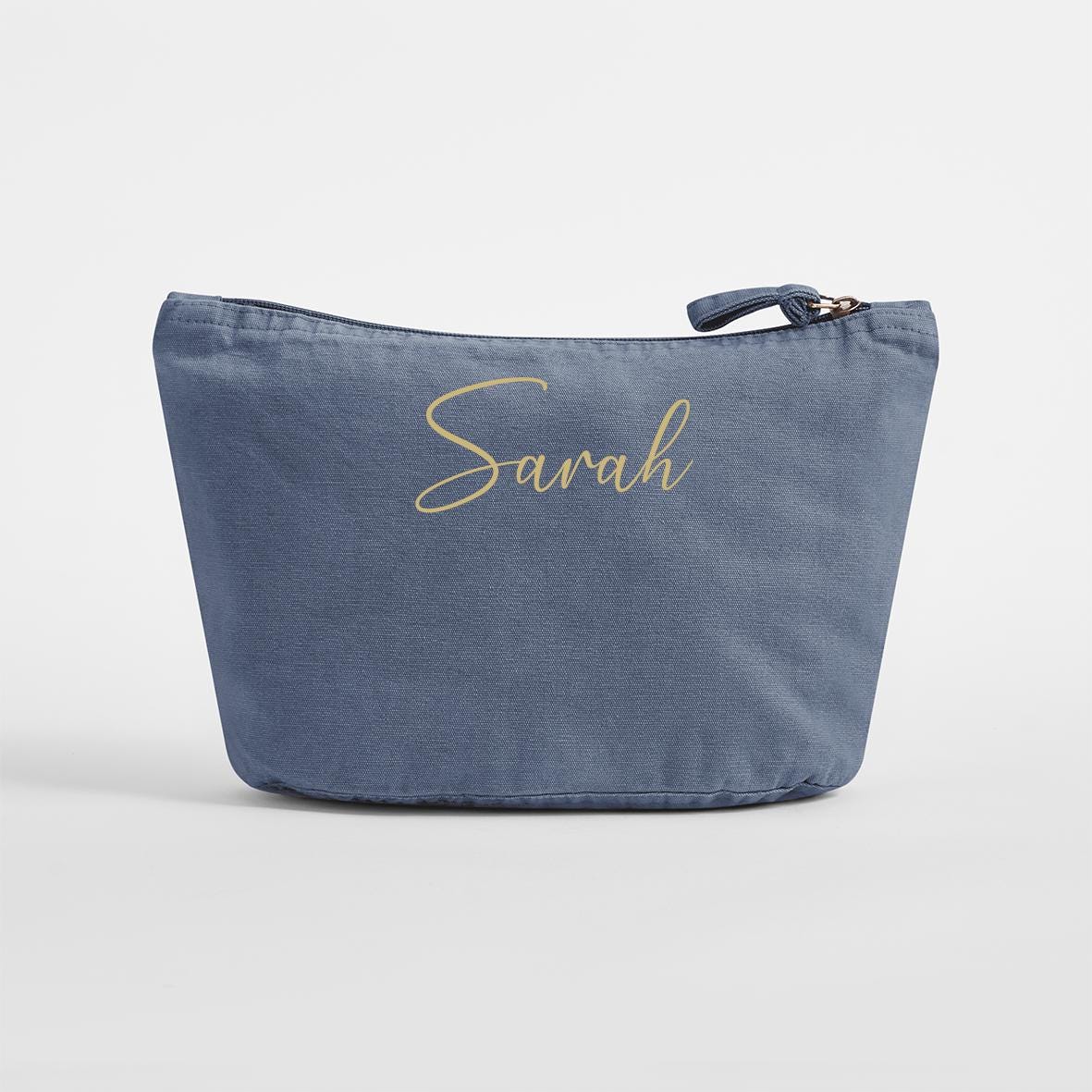 Personalised Name Cotton Makeup Bag – 100% Cotton Travel and Beauty Pouch - Jessica Hollie Gifts