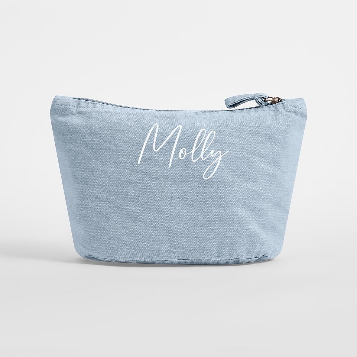 Personalised Name Cotton Makeup Bag – 100% Cotton Travel and Beauty Pouch - Jessica Hollie Gifts