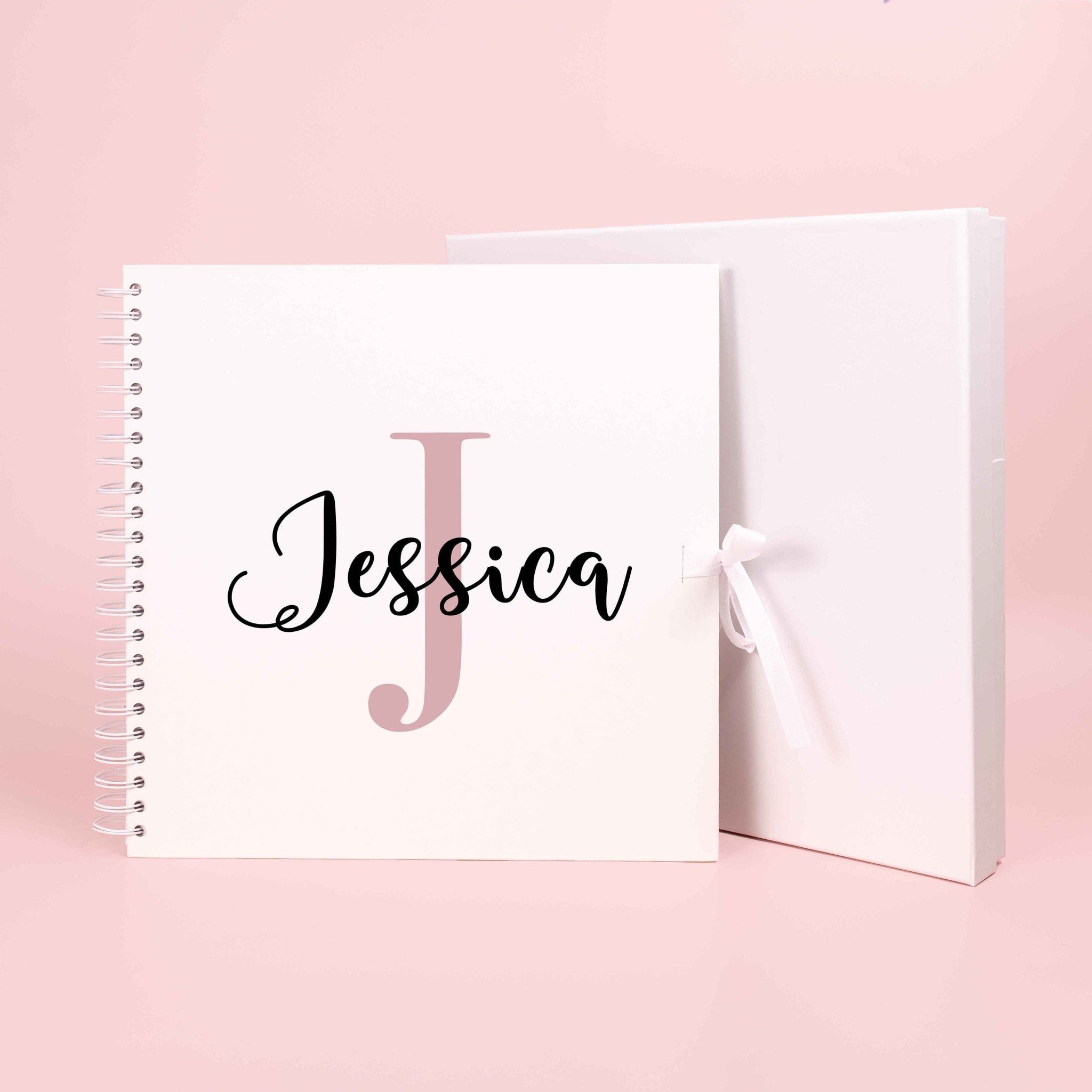 Personalised Name scrapbook / custom message photo album / floral wreath memory book - Jessica Hollie Gifts