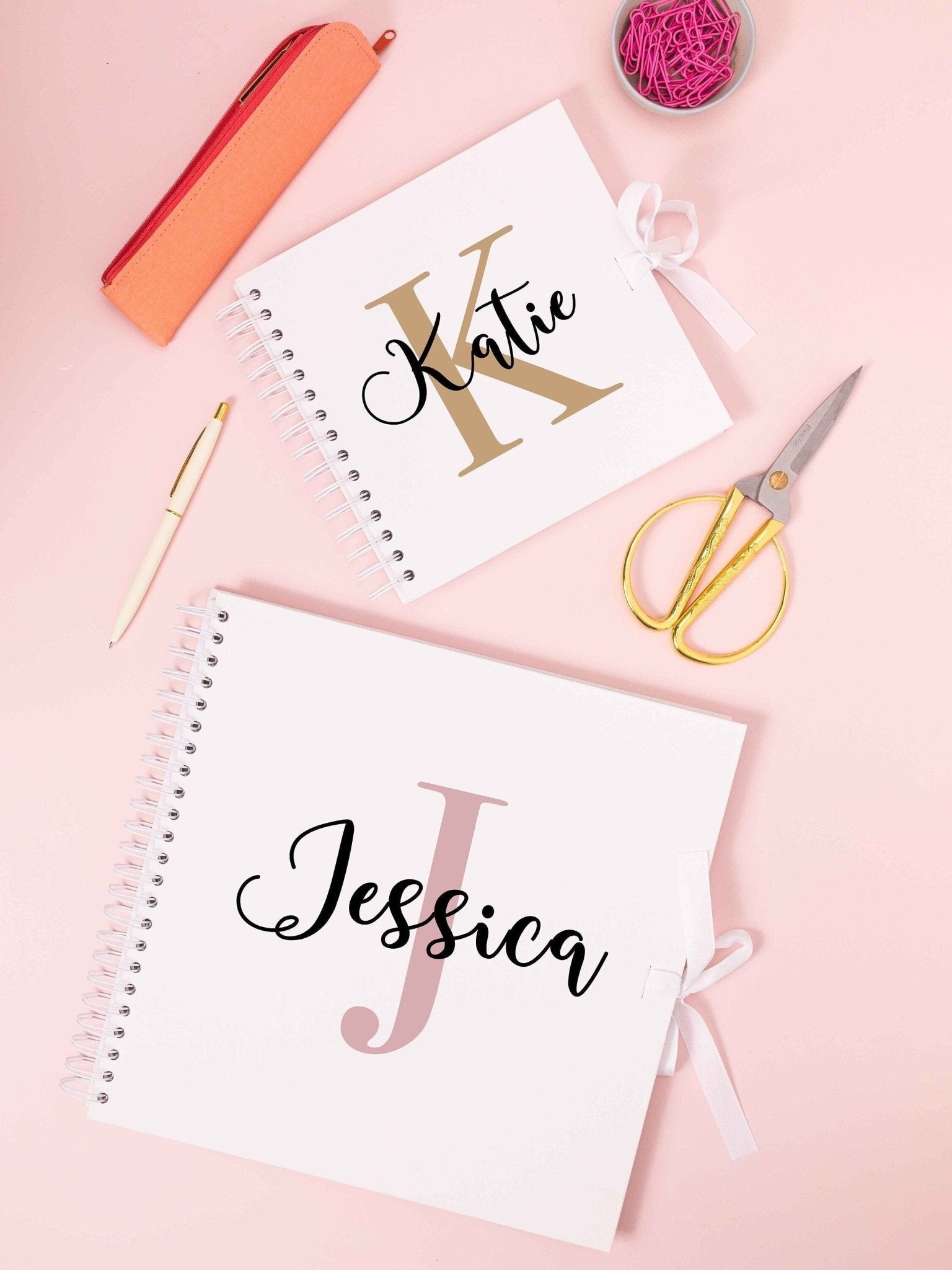 Personalised Name scrapbook / custom message photo album / floral wreath memory book - Jessica Hollie Gifts