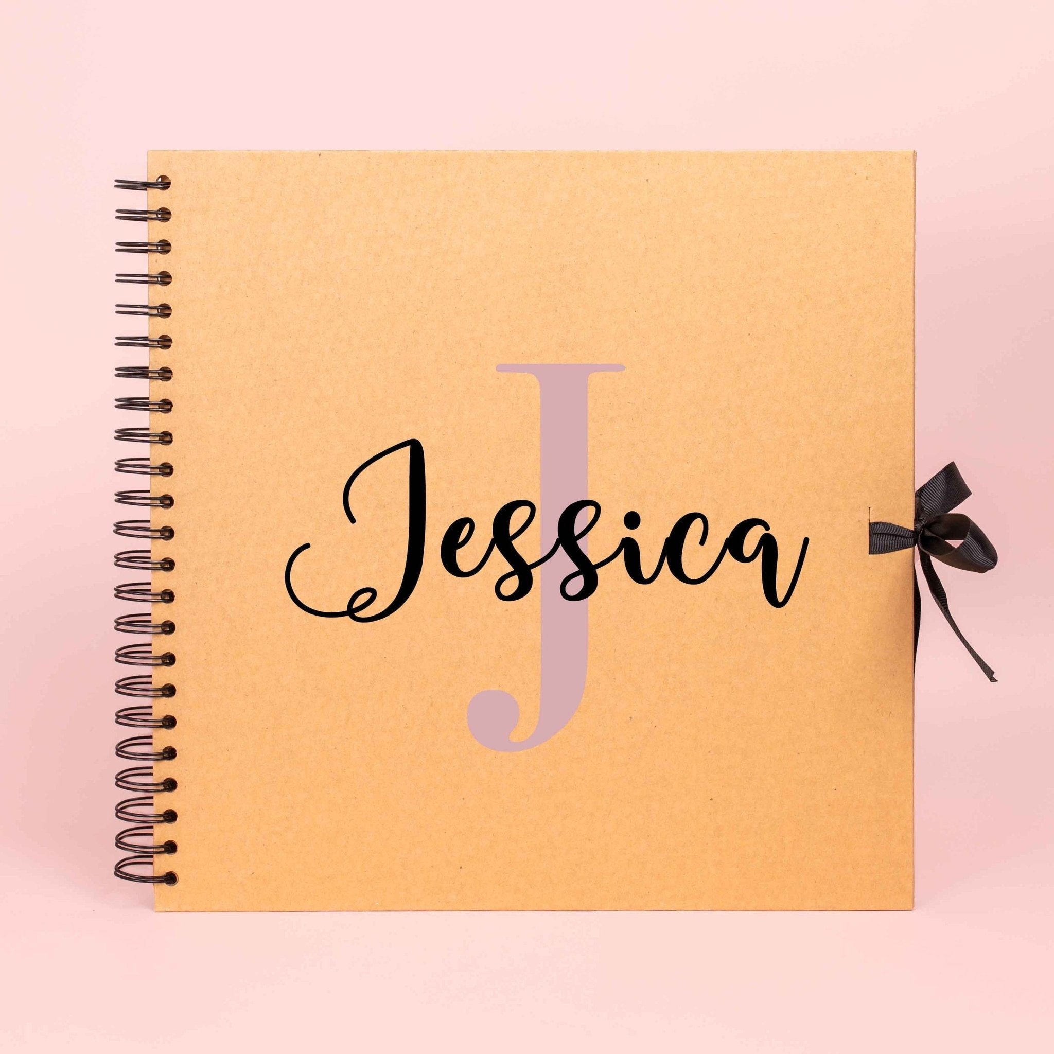 Personalised Name scrapbook / custom message photo album / floral wreath memory book - Jessica Hollie Gifts