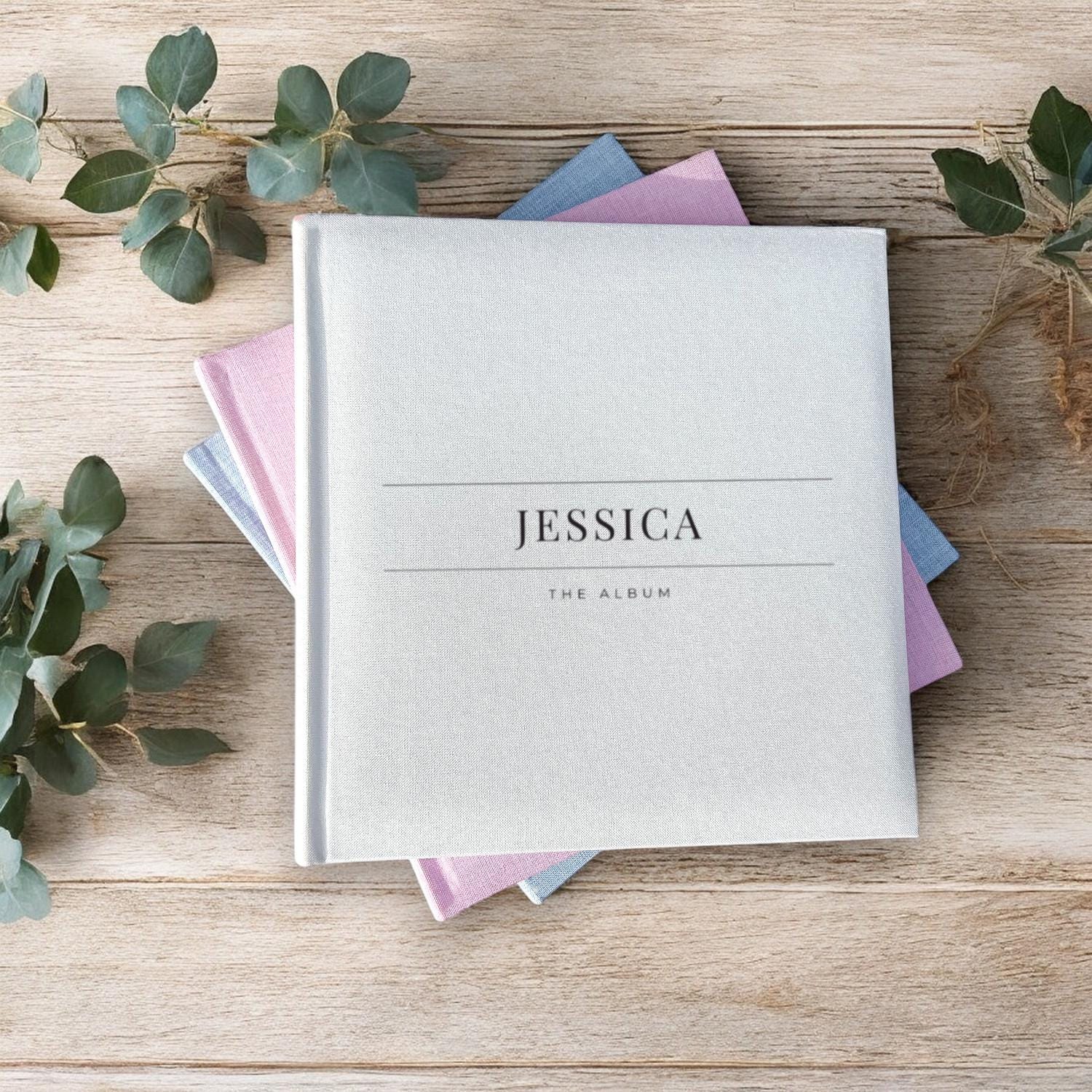 Personalised photo album with sleeves, Perfect for Photos and Heartfelt Messages, Photobooth, Linen Photo album, Wedding Album, Memory book - Jessica Hollie Gifts